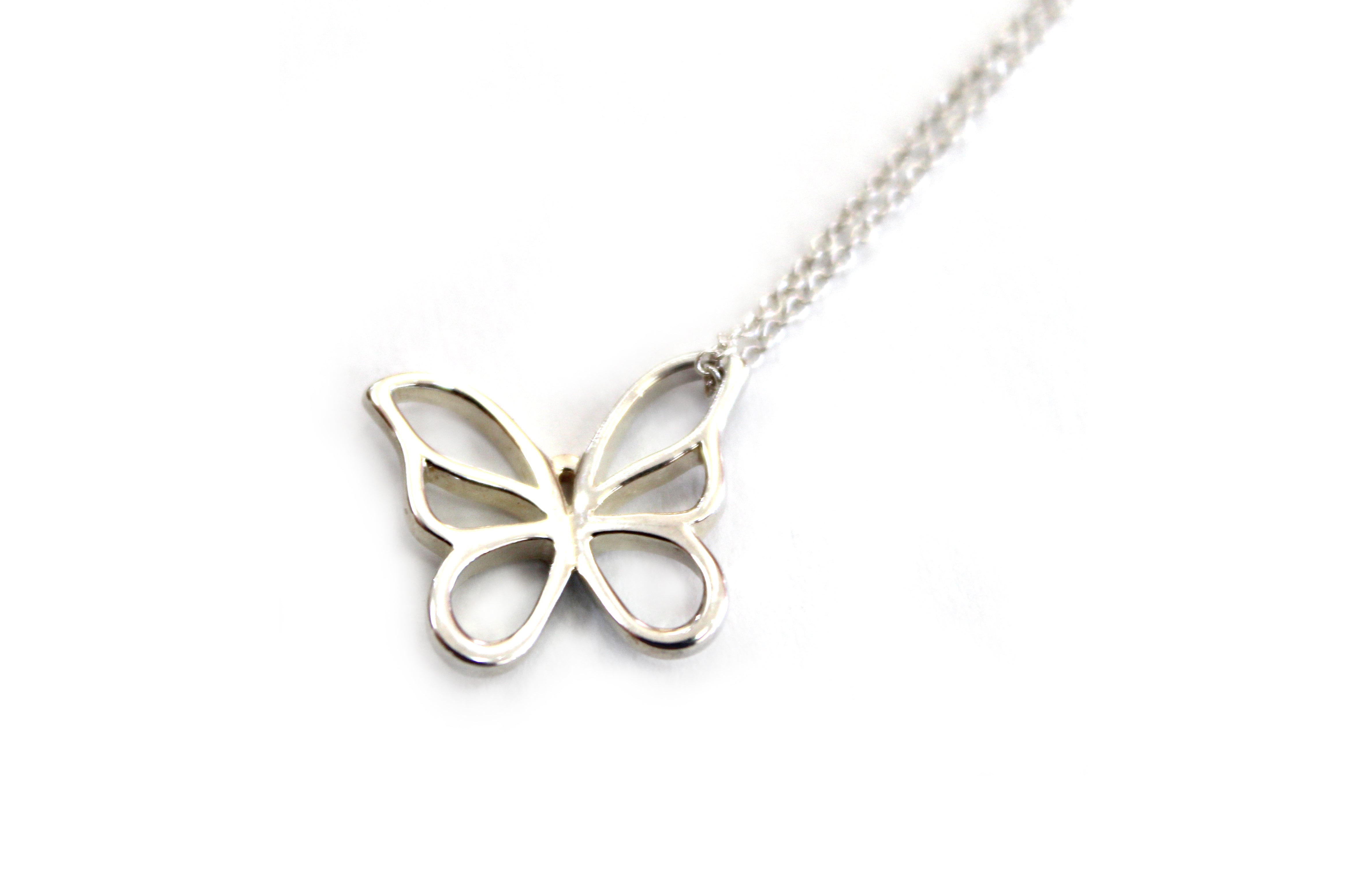 Authentic Tiffany & Co. Sterling Silver Butterfly Pendant Necklace for Women - Elegant Jewelry Gift for Birthday, Anniversary & Valentine's Day