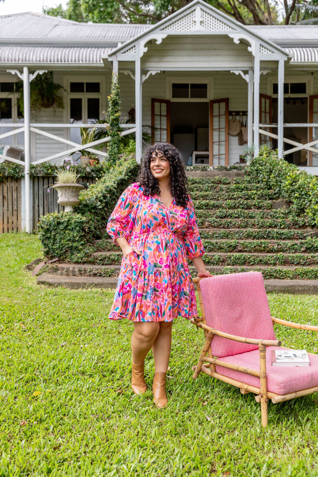 Kasey Rainbow Backyard Treasures Ziggy Dress - Floral Print Bohemian Maxi Dress for Women | Perfect for Beach Vacations, Summer Parties & Boho Fashion