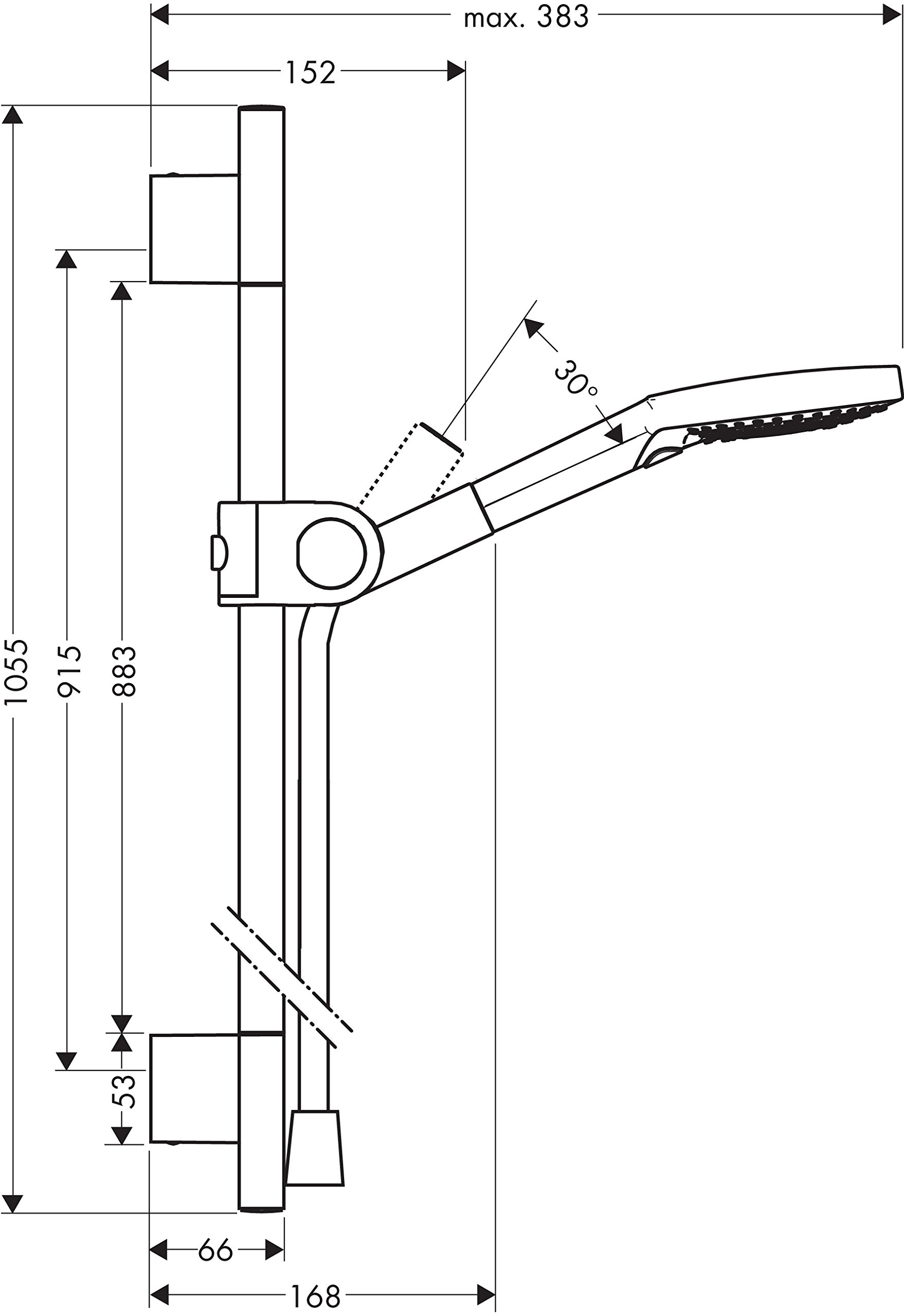 Hansgrohe AX Shower Set with 120 3-Jet HS Chrome Finish - Premium Bathroom Fixture for Modern Home Spa Experience
