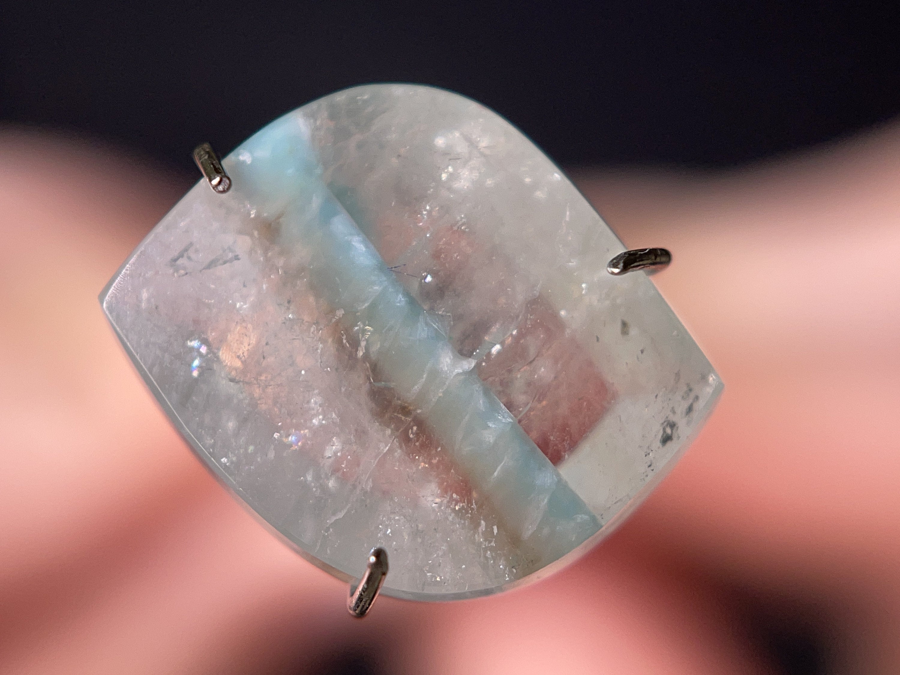 GILALITE Cabochon | Medusa Paraiba Quartz Striped Gemstone for Jewelry Making (43839) - Perfect for Necklaces, Rings & DIY Craft Projects