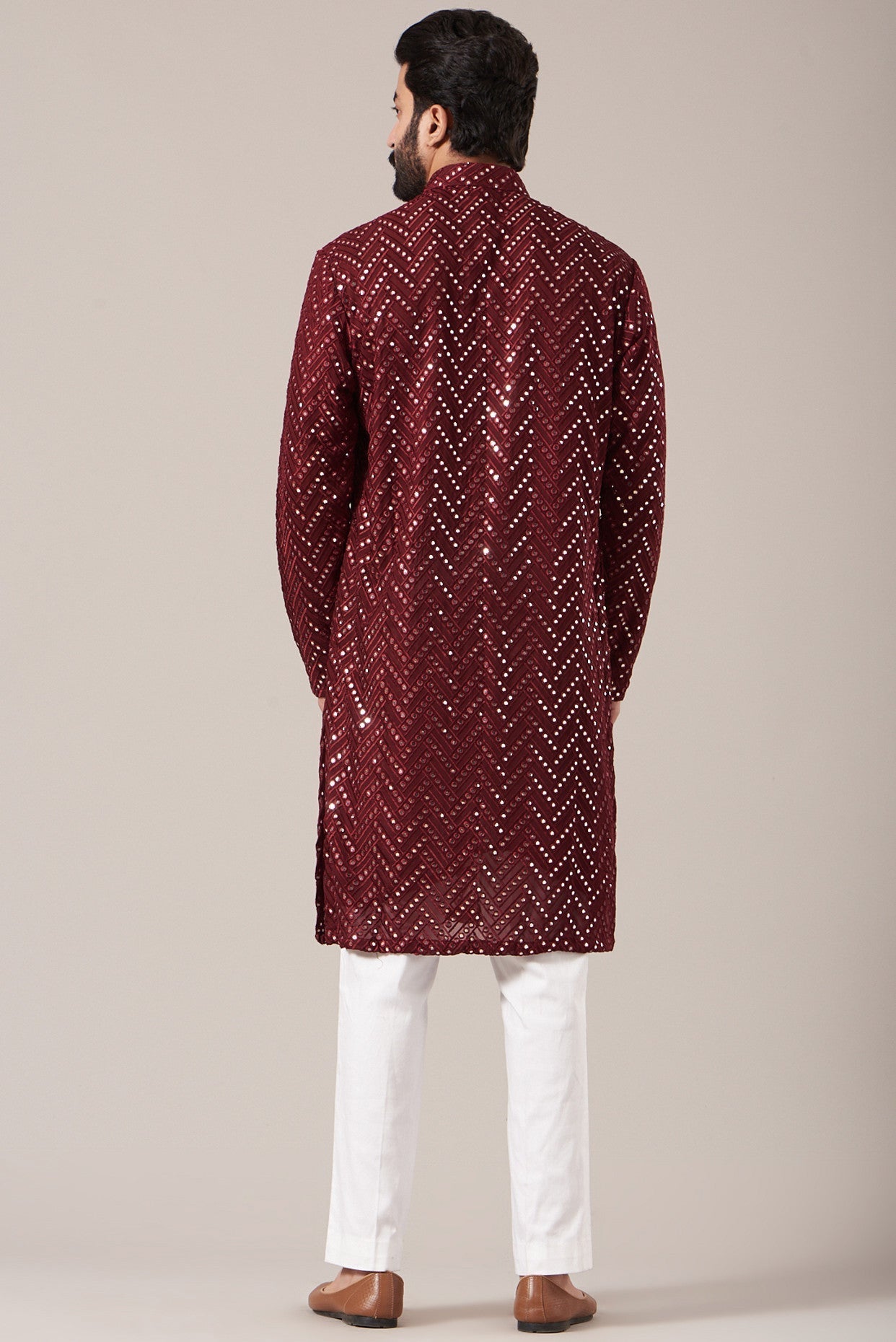 Elegant Maroon Georgette Kurta for Women - Stylish Indian Tunic Top for Casual & Festive Wear - Perfect for Parties, Weddings & Ethnic Outfits
