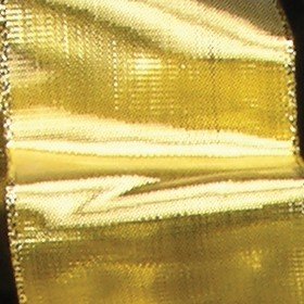 Shimmering Gold Woven Metallic Wired Craft Ribbon 2.5