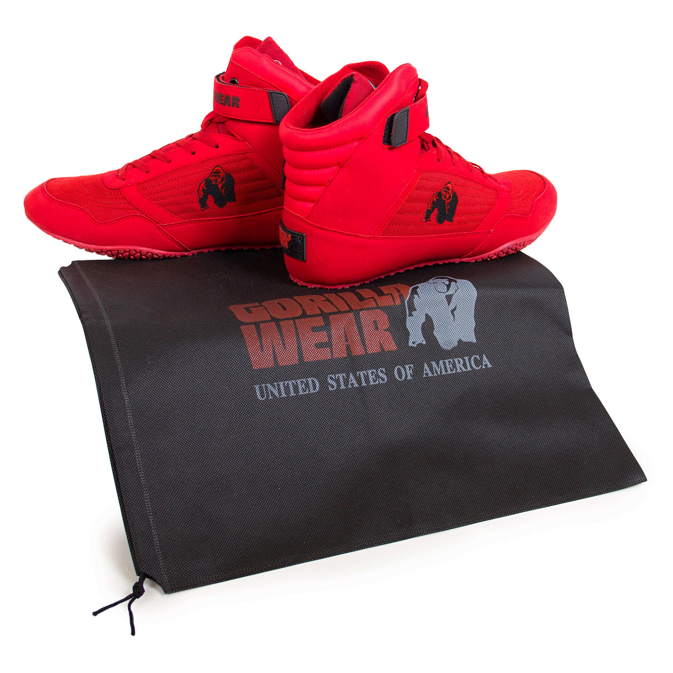GORILLA WEAR High Top Gymnastics Shoes for Men & Women - Breathable & Flexible Training Shoes for Gymnastics, Dance, Workouts - Red