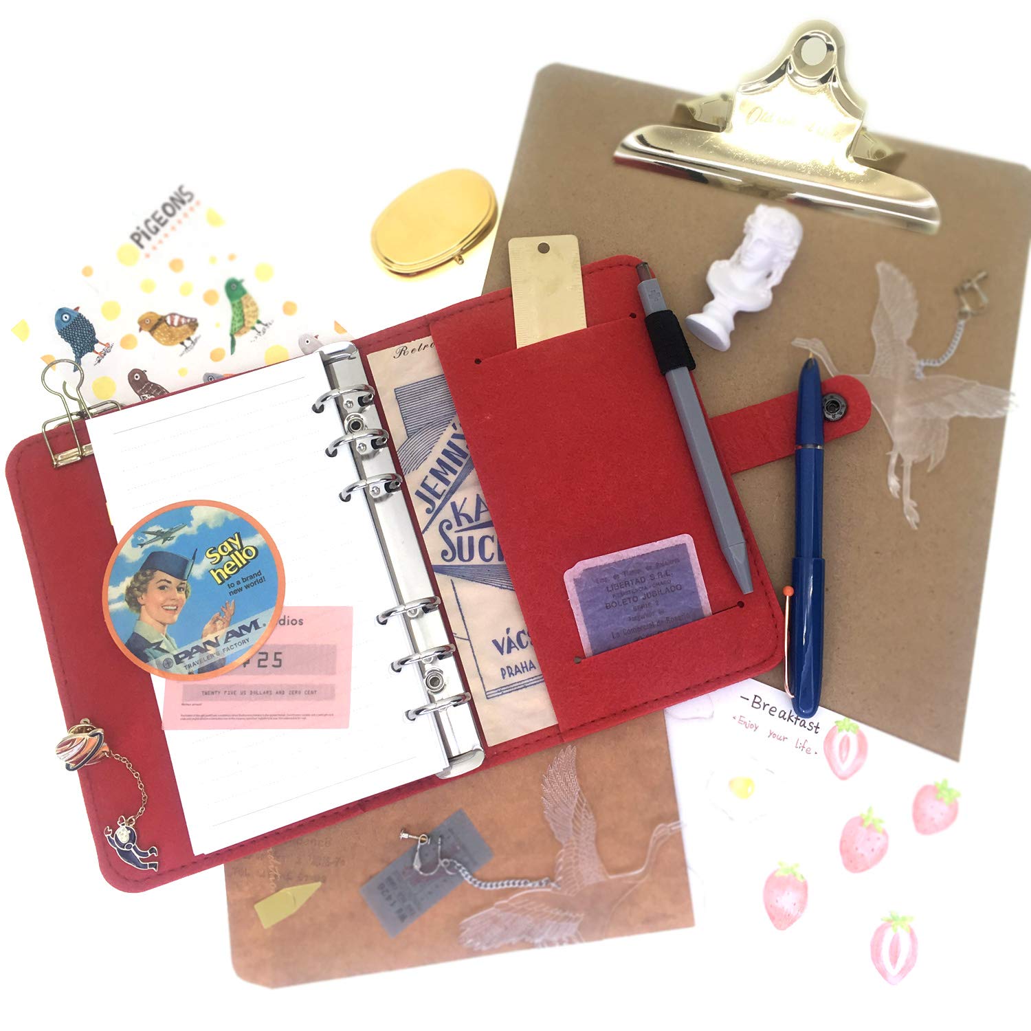A6 Felt Binder Vermilion - Perfect for Office & School Supplies