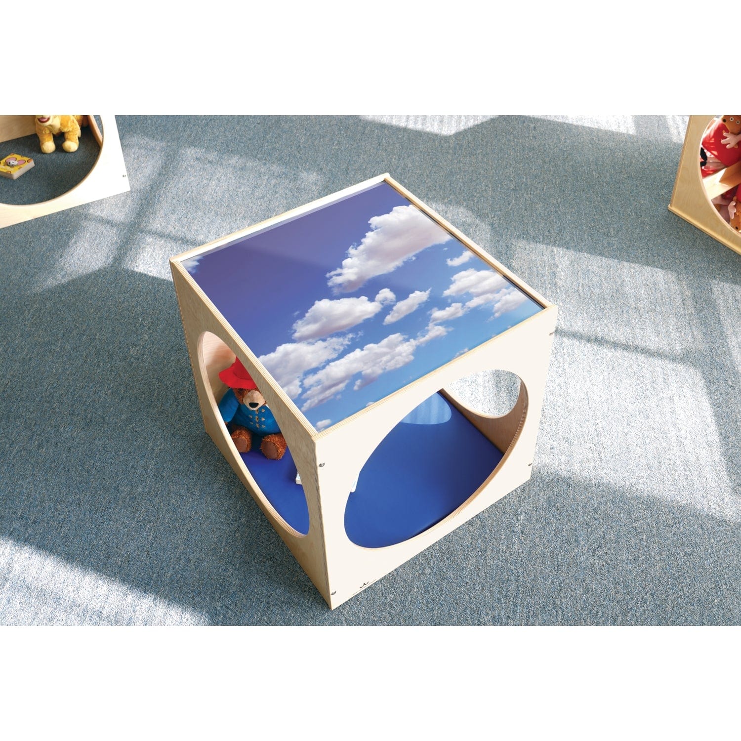 Acrylic Sky Top Play Cube and Mat for Toddlers - Safe & Durable Kids Activity Center for Indoor Play, Learning & Sensory Development