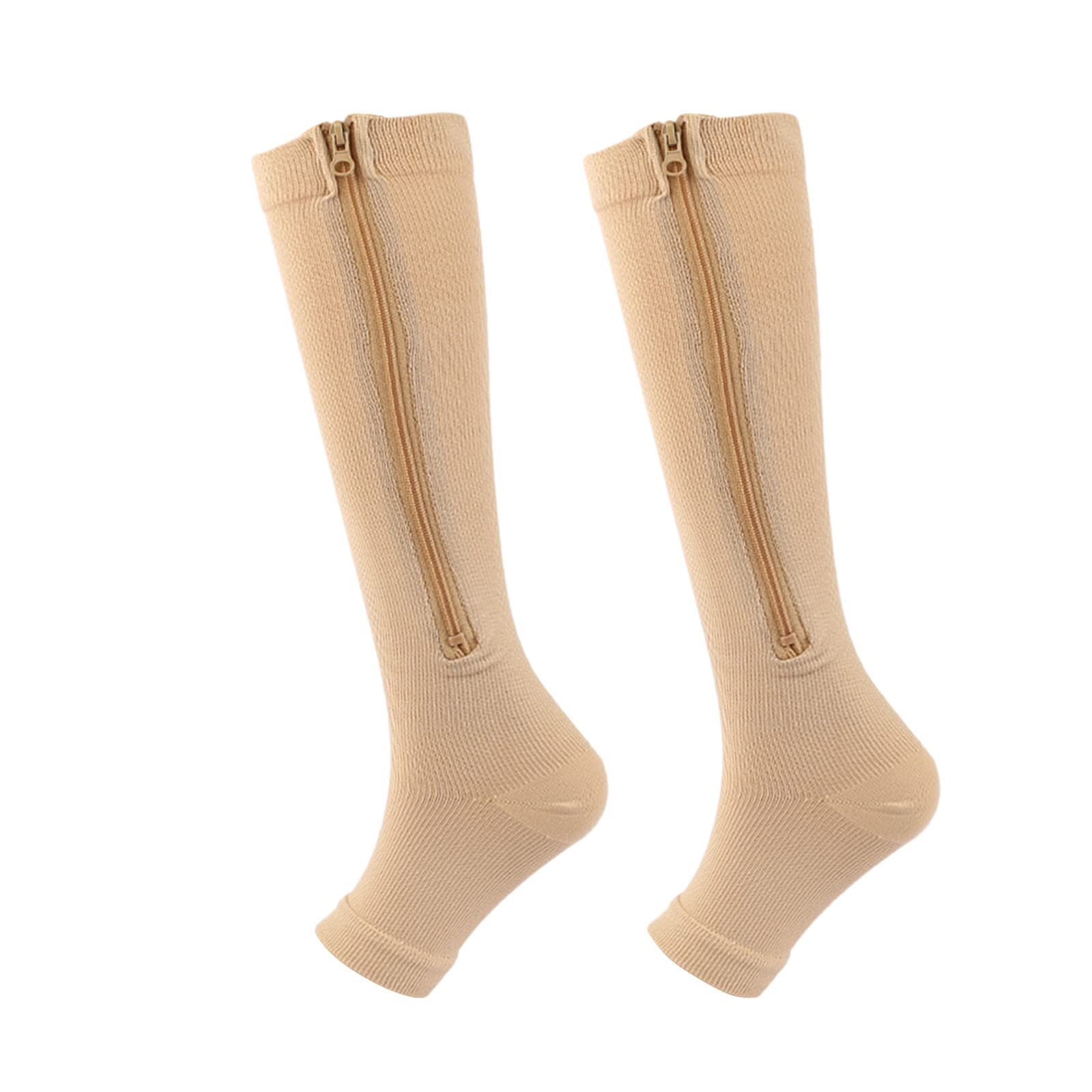 Breathable Zipper Sports Socks for Women & Men - Elastic Compression Fitness Socks for Running, Gym & Outdoor Activities