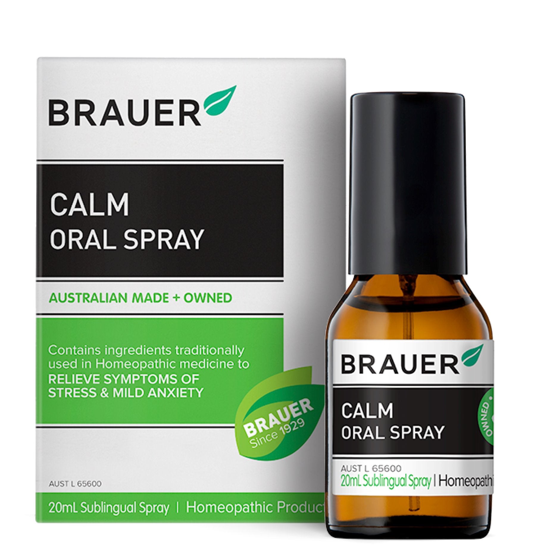 Brauer Calm Oral Spray for Kids & Adults - Natural Stress & Anxiety Relief - Fast-Acting Herbal Formula - Perfect for Travel, Work & School