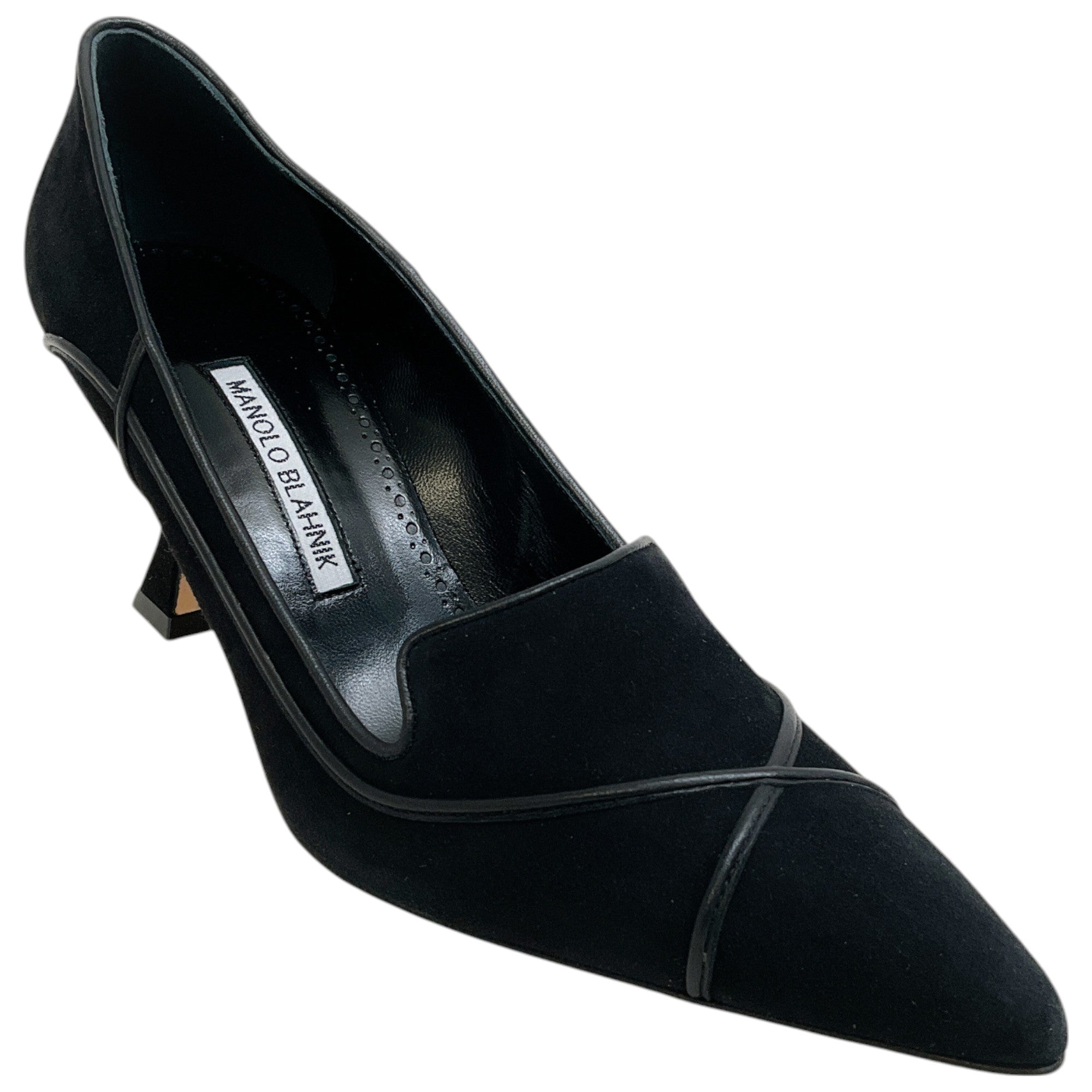 Manolo Blahnik Black Suede Dorehi Pumps - Women's Luxury High Heels for Evening Wear & Special Occasions