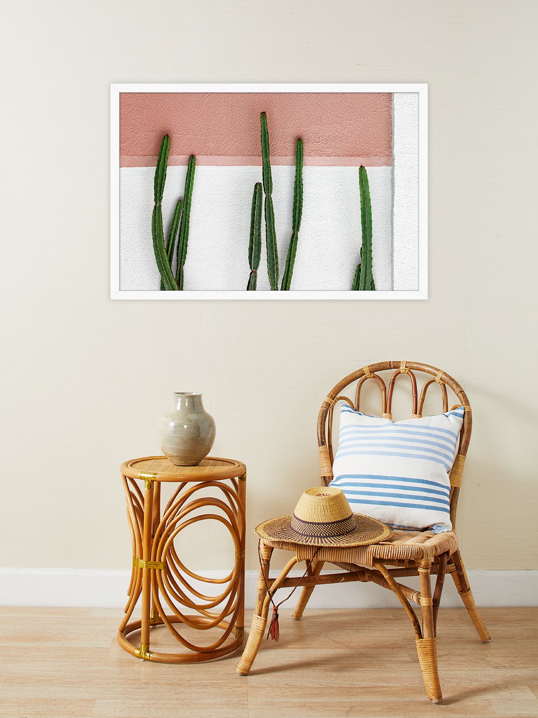 Stylish Cactus Succulent Framed Wall Art Decor - Perfect for Home, Office, and Desert-Themed Interior Design