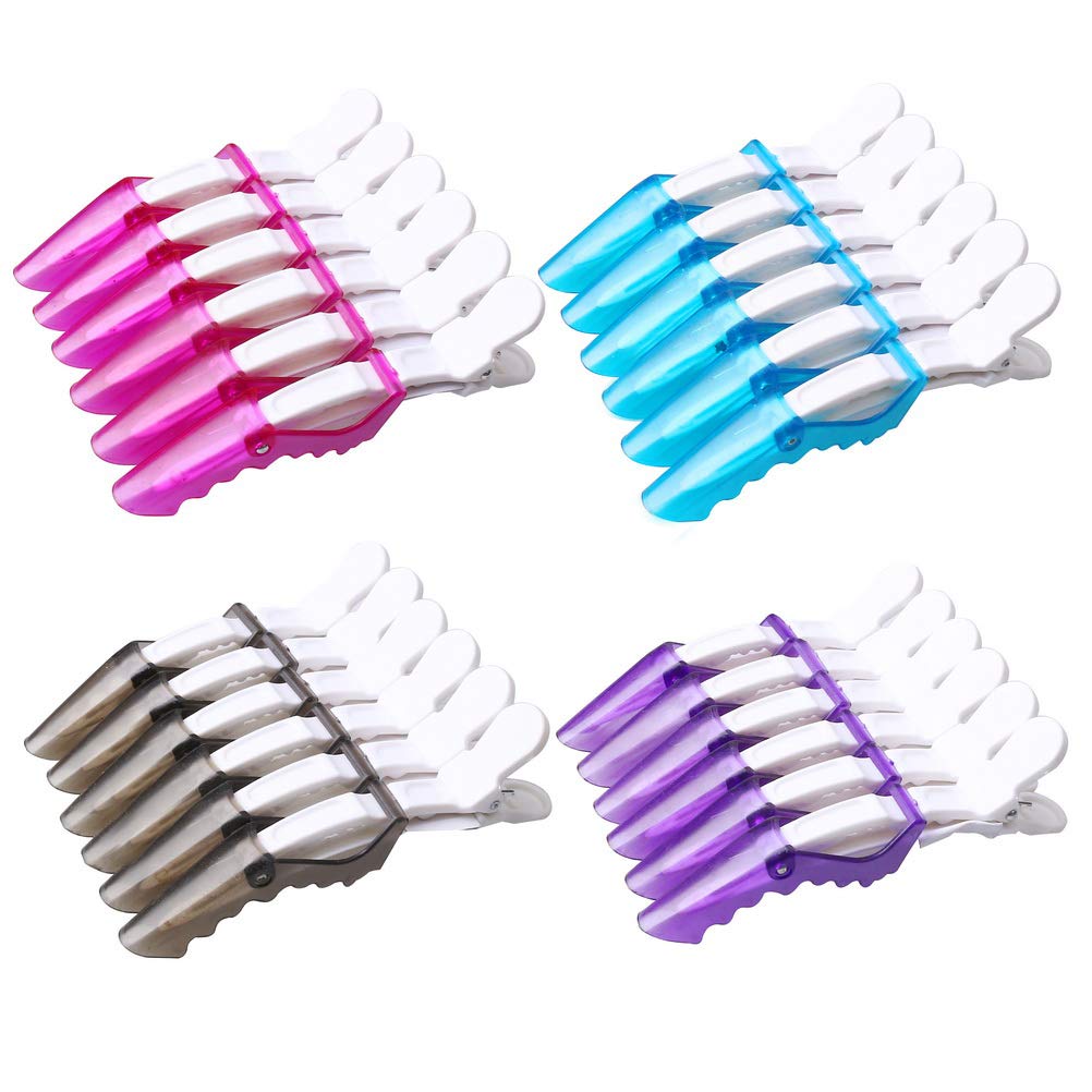 24 PCS Plastic Crocodile Hair Clips for Styling, Sectioning & Hairdressing - Perfect for Salon, Home Use & DIY Hairstyles