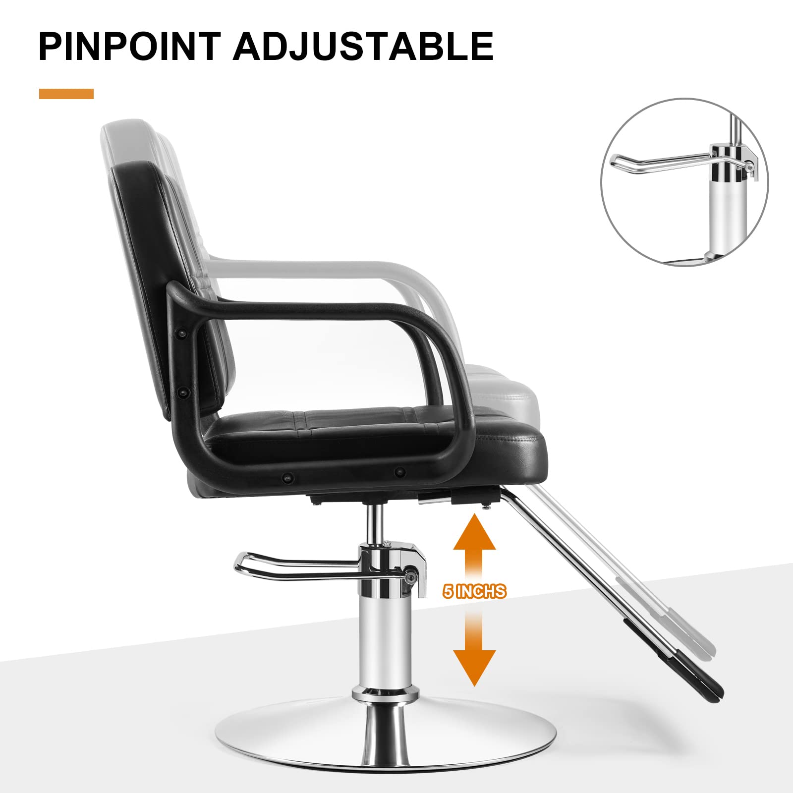 Professional Hydraulic Barber Chair for Hair Stylists & Tattoo Artists - Adjustable Salon Chair with Shampoo Bowl - Perfect for Barber Shops, Hair Salons & Tattoo Studios