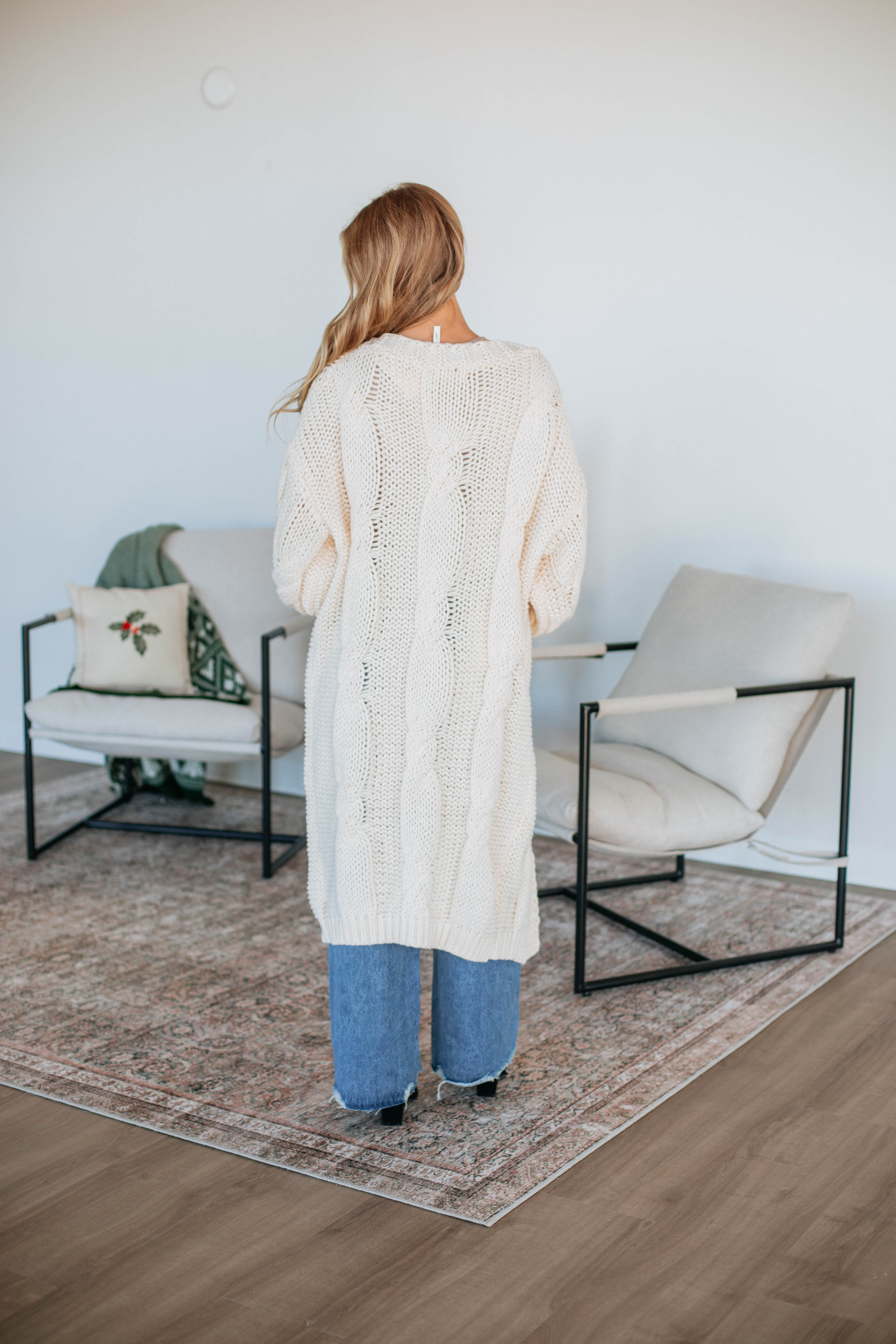 Jacquie Oversized Cardigan Women's Chunky Knit Sweater - Soft Cream Open Front Long Cardigan for Fall & Winter | Cozy Loungewear, Casual Outfits, Office Wear