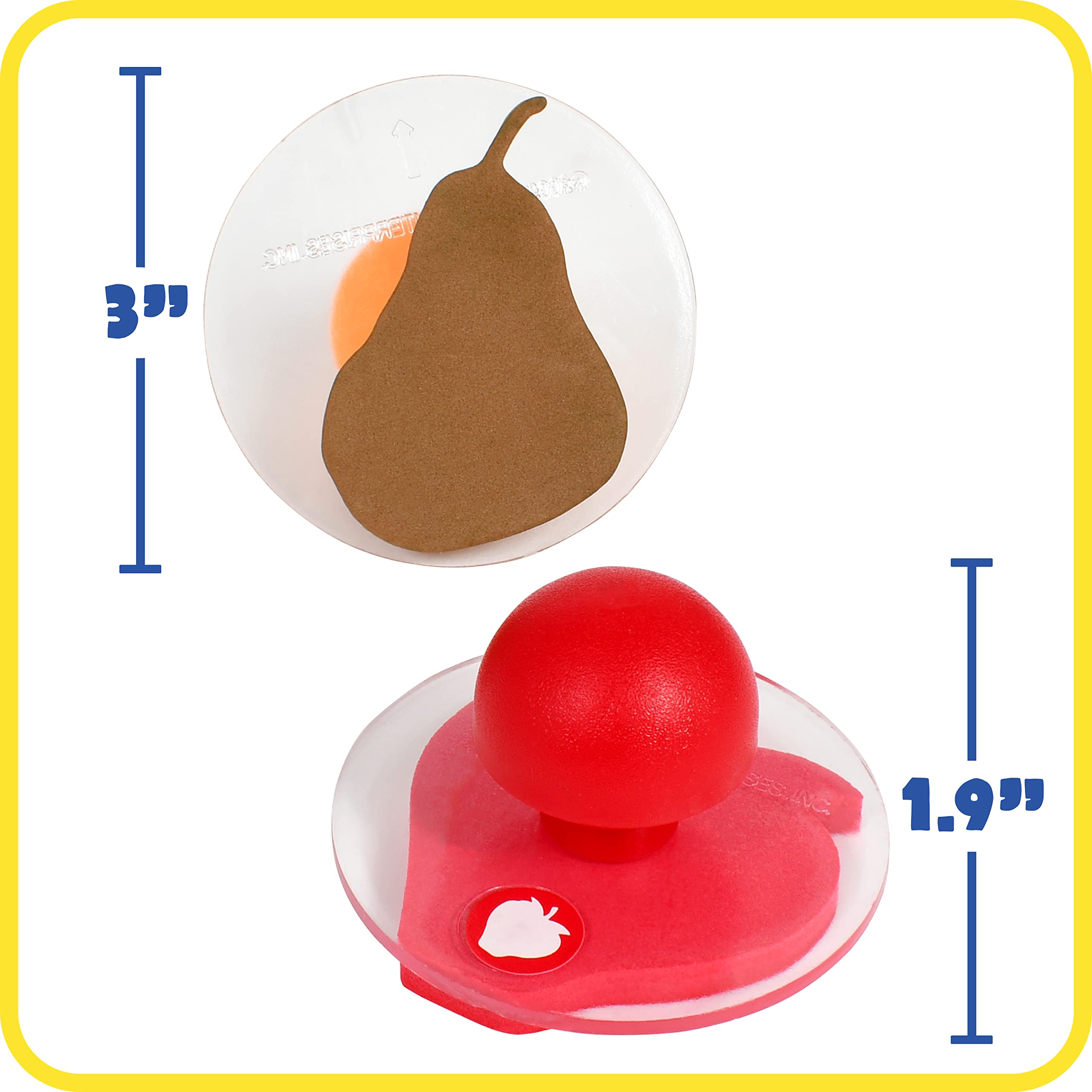 READY 2 LEARN Giant Fruit Stampers Set of 6 - Easy Grip Foam Stamps for Kids Arts & Crafts - Perfect for Classroom Projects, DIY Posters, Birthday Cards & Home Decor