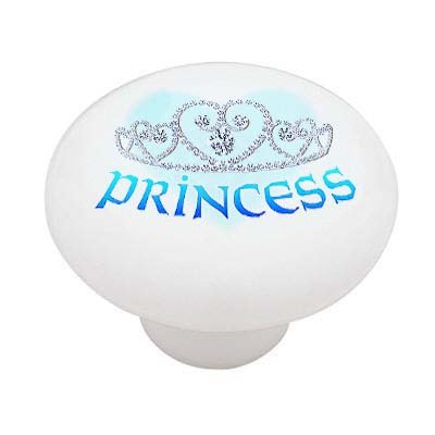 Princess Tiara Crown Ceramic Drawer Knob - Elegant Cabinet Hardware for Girls' Room, Nursery & DIY Furniture - Perfect for Dressers, Vanities & Kids' Bedroom Decor