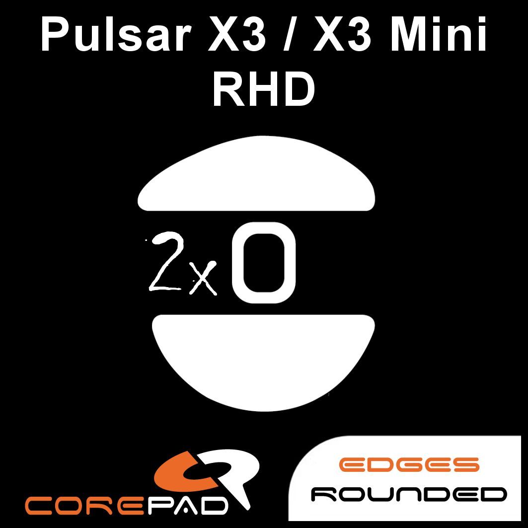 Premium Corepad Skatez Mouse Feet for Pulsar X3 & X3 Mini (Right-Handed) - Ultra-Smooth Gliding for Gaming & Professional Use