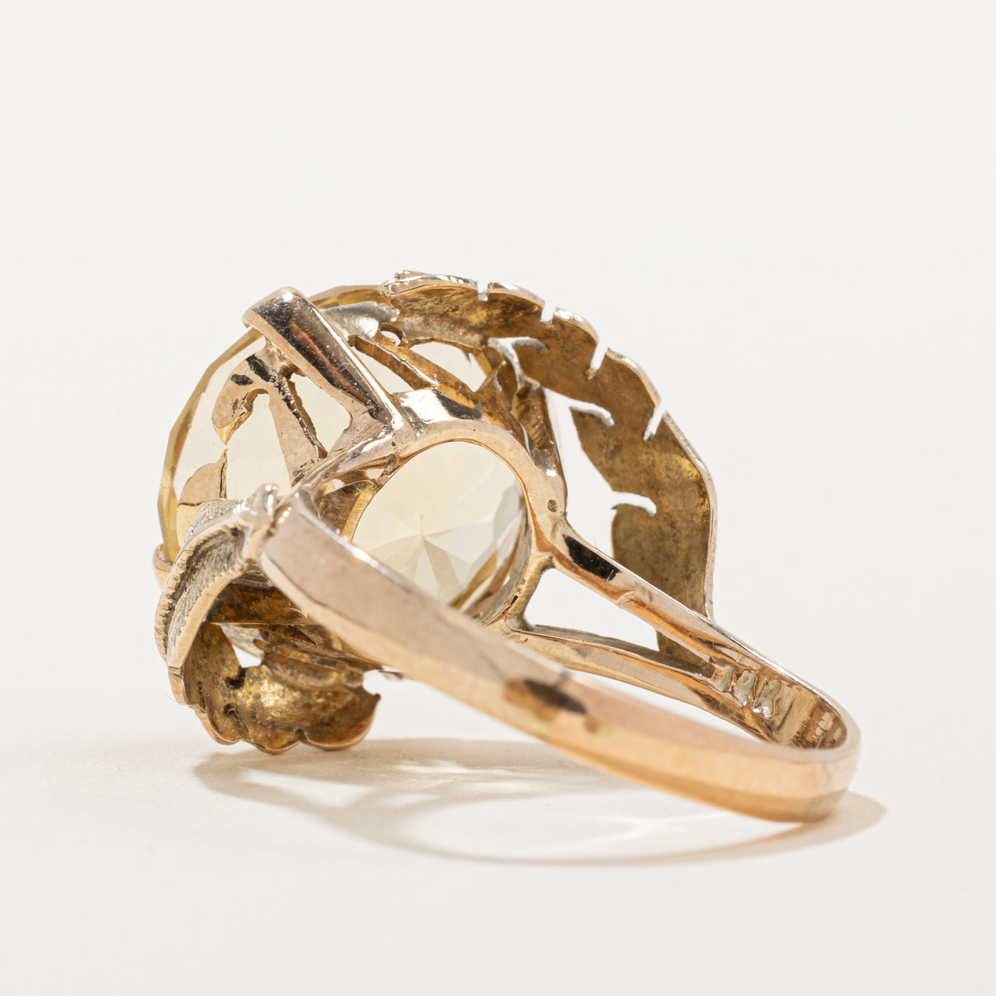 Lemon Quartz Cocktail Ring - 8.50 Carat Genuine Stone - Size 9.5 - Elegant Statement Jewelry for Evening Parties & Special Occasions