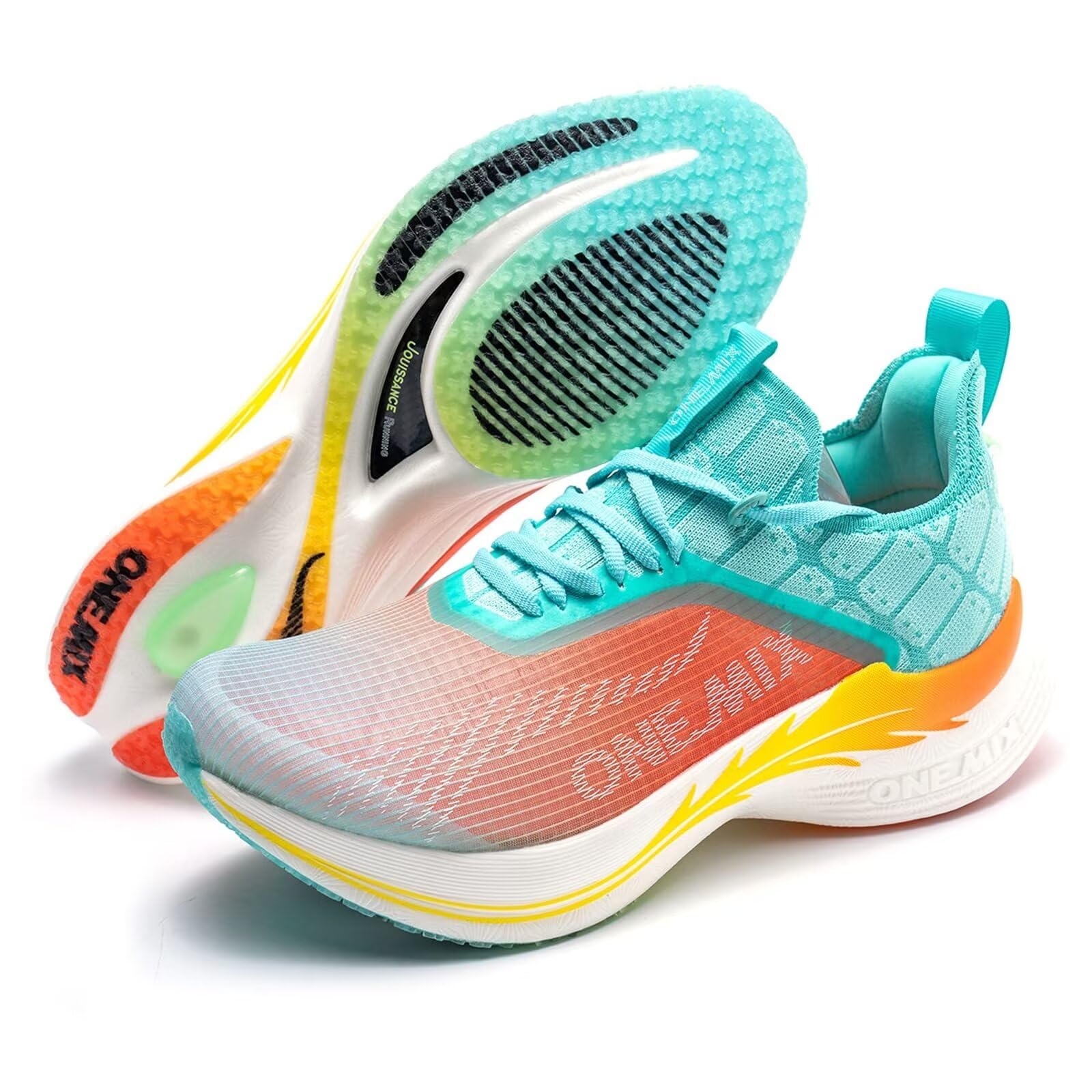 ONEMIX Light Armor 21601 Men's Carbon Fiber Plate Running Shoes - Lightweight, Breathable Sneakers with Arch Support & Wide Fit for Marathon & Road Running | Perfect for Training, Racing & Long-Distance Jogging