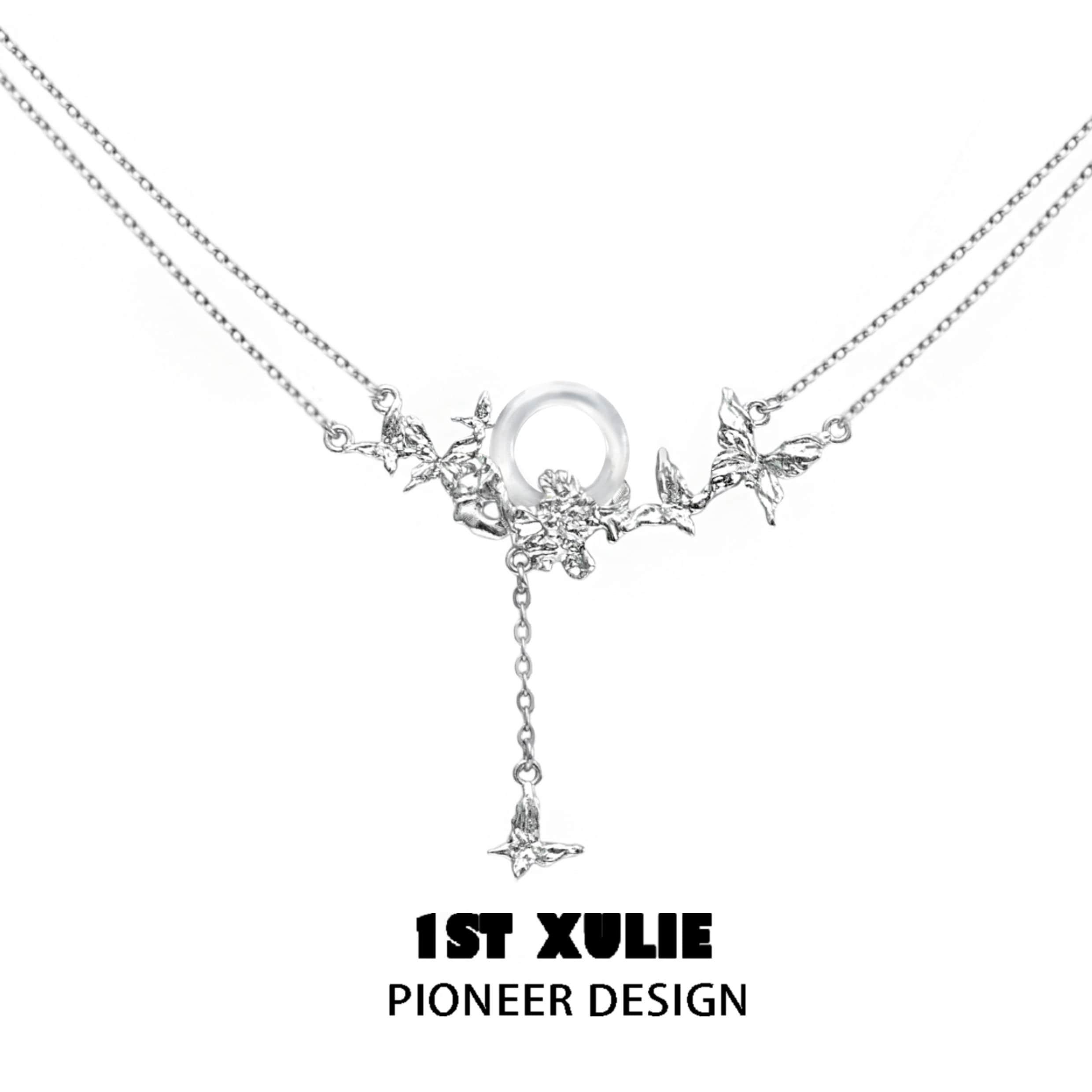 Whiterfly S925 Sterling Silver 24K Gold Plated White Chalcedony Pendant Necklace for Women - Elegant Jewelry Gift for Birthday, Anniversary & Special Occasions