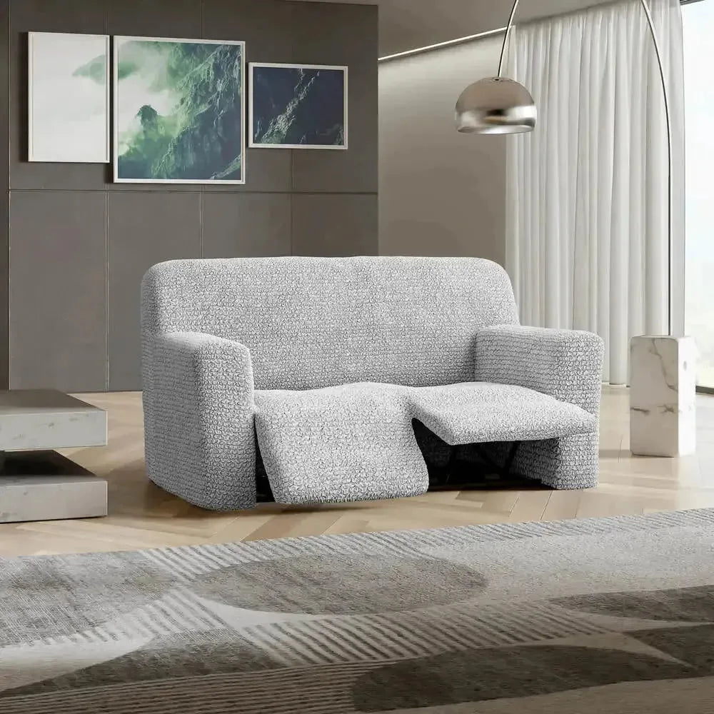 2 Seater Recliner Slipcover - Microfiber Sofa Cover Protector for Living Room Furniture, Stretchable & Washable - Perfect for Pets, Kids & Daily Use