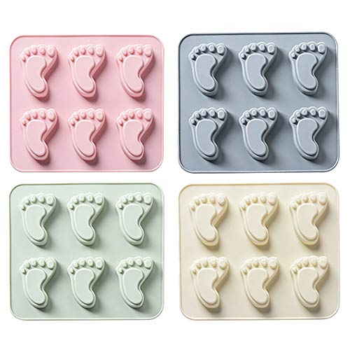 4-Pack Easter Silicone Molds for Baking - 3D Half Sphere Chocolate Cake Molds, DIY Footprint Dessert Tools, Reusable Oven Safe (6.18x5.11 Inch) - Perfect for Easter Treats, Cupcake Toppers, Party Favors & Holiday Baking
