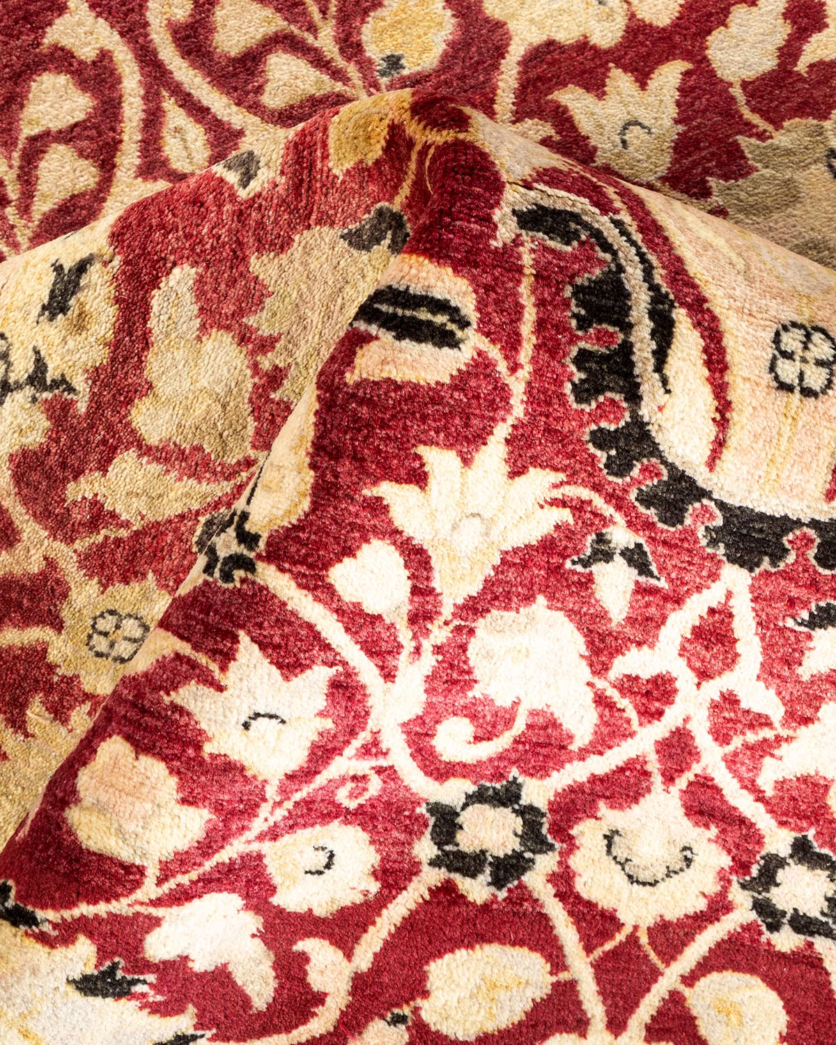 Handmade Wool Oriental Mogul Orange 4x6 Area Rug - One of a Kind Hand Knotted Traditional Design - Perfect for Living Room, Bedroom, or Home Decor