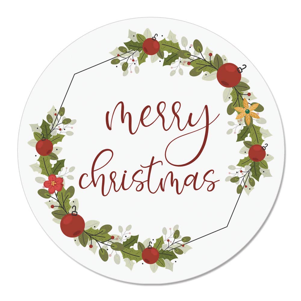 120 Pack Christmas Gift Label Stickers - Merry Christmas Xmas Present Tags, Round Holiday Labels & Envelope Seals for DIY Gifts, Cards, Party Favors and Festive Decorations
