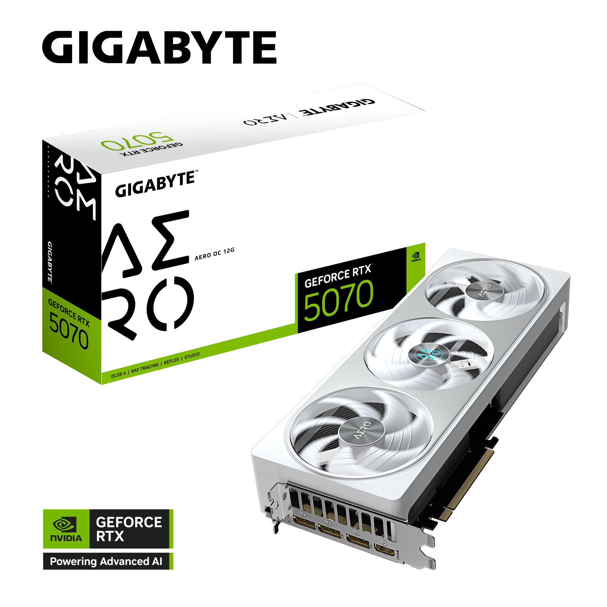 Gigabyte GeForce RTX 5070 Aero OC 12GB GDDR6 Graphics Card - 4K Gaming, Ray Tracing, VR Ready, AI-Powered Performance for PC Builders & Content Creators