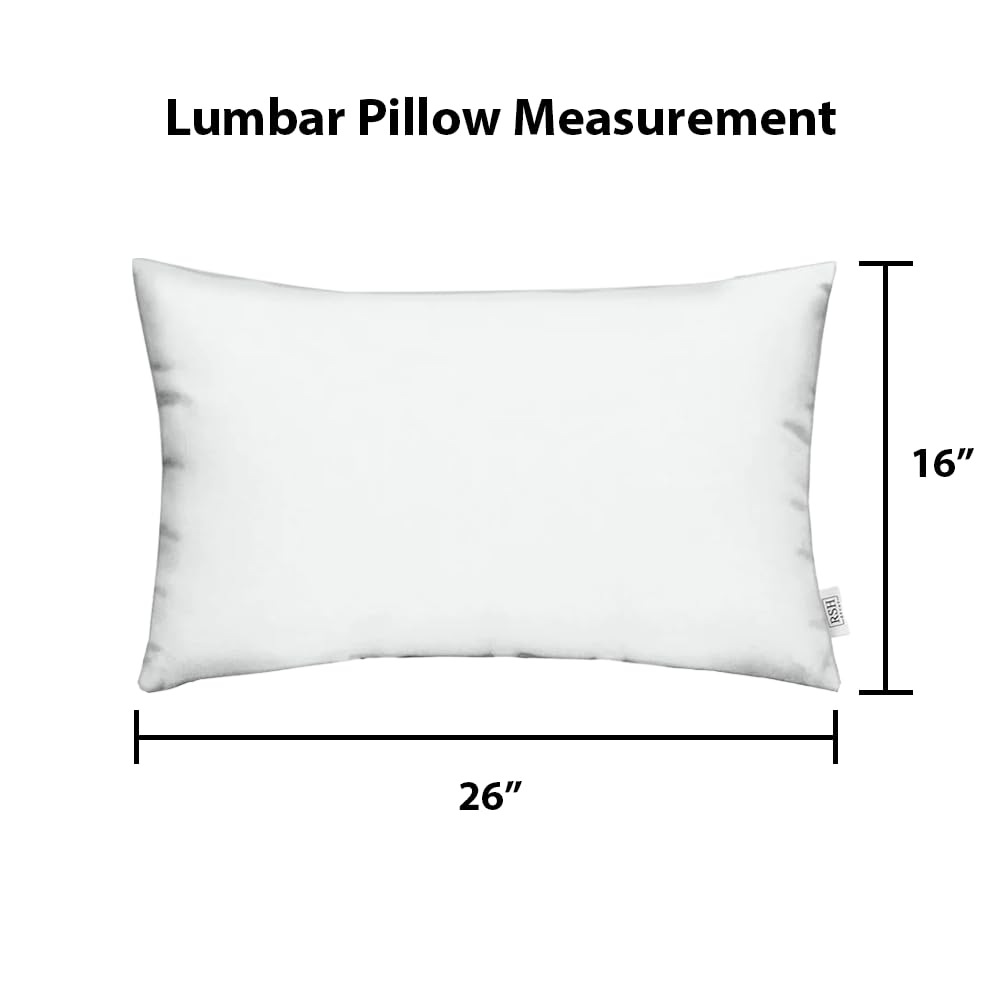 Lumbar Jumbo Throw Pillows Set of 4 - 26x16 Inch All-Weather Outdoor Cushions | Waterproof & Fade-Resistant Spun Fabric | Support Pillows for Patio Furniture, Sofa & Bed (Eastman Berry Red Paisley) | Perfect for Backyard, Poolside & Living Room Decor