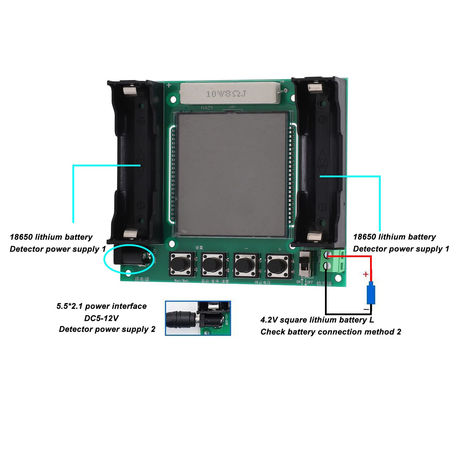 Digital Battery Capacity Tester - Accurate mAh/mWh Measurement for Lithium Batteries - Perfect for RC Cars, Solar Power Banks & DIY Electronics Projects