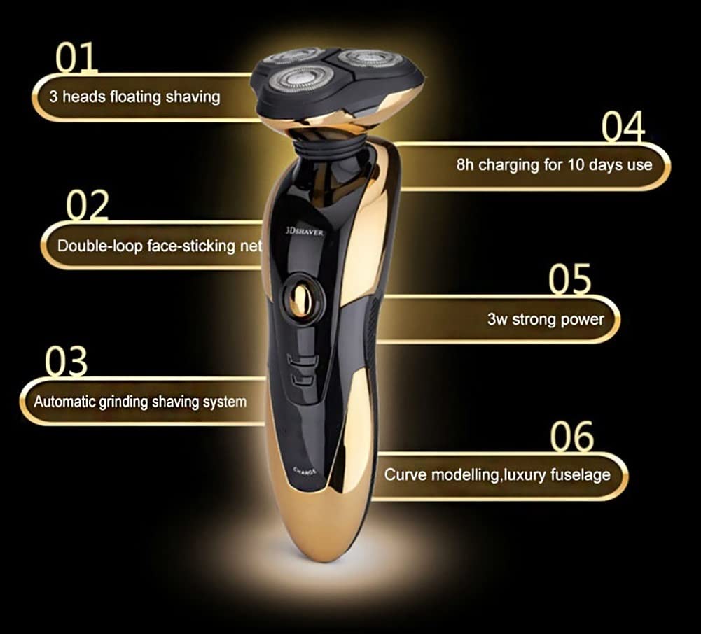 Premium Men's Electric Razor - 3D Floating Head, Waterproof & Rechargeable Beard Shaver for Smooth Shaving - Perfect for Travel, Gym & Daily Grooming Routine