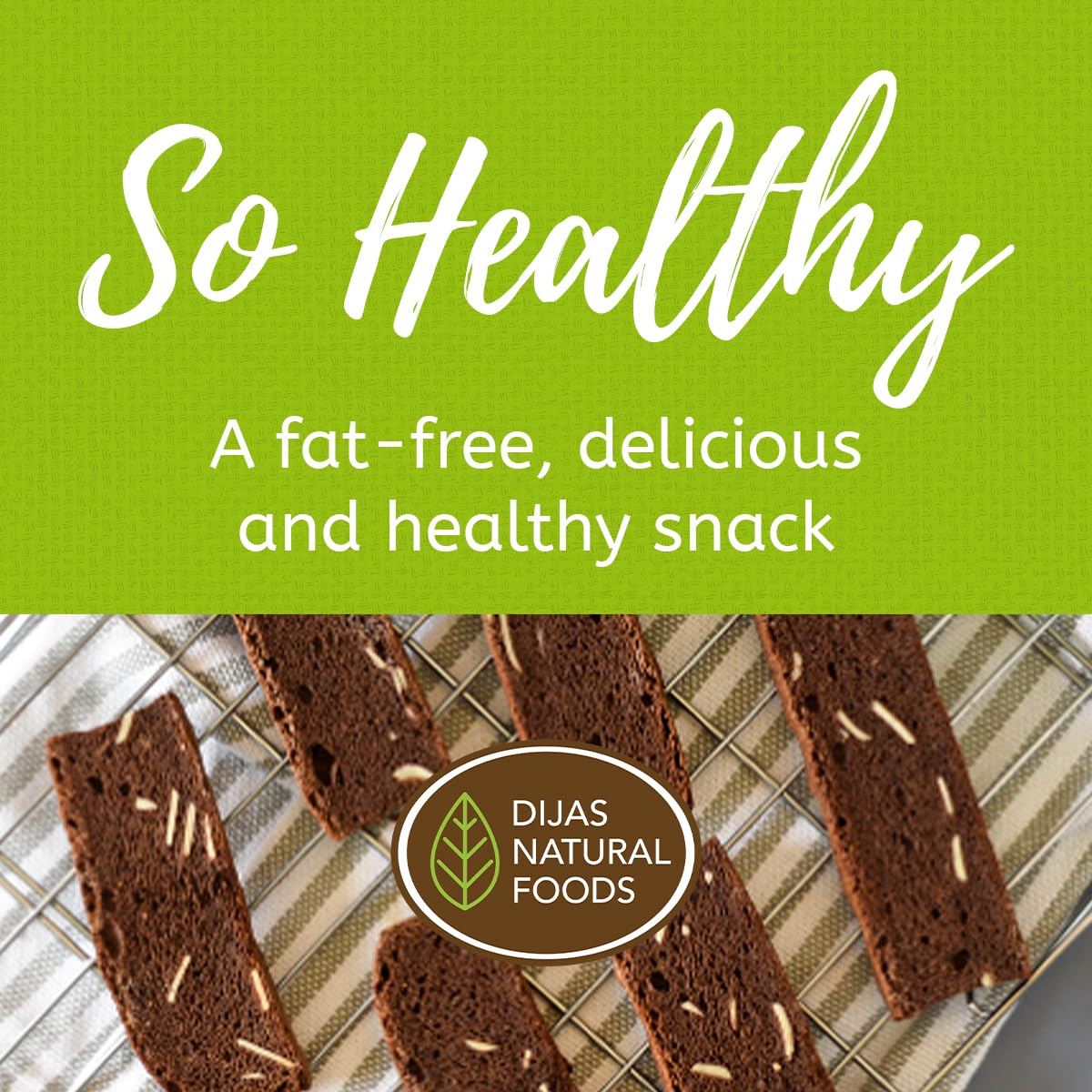 DIJAS Sugar-Free Crunchy Biscotti Cookies - Natural, Fat-Free, No Preservatives, Low-Calorie Healthy Snack (5oz, Pistachio Flavor) | Perfect for Keto Diet, Coffee Pairing & On-the-Go Energy