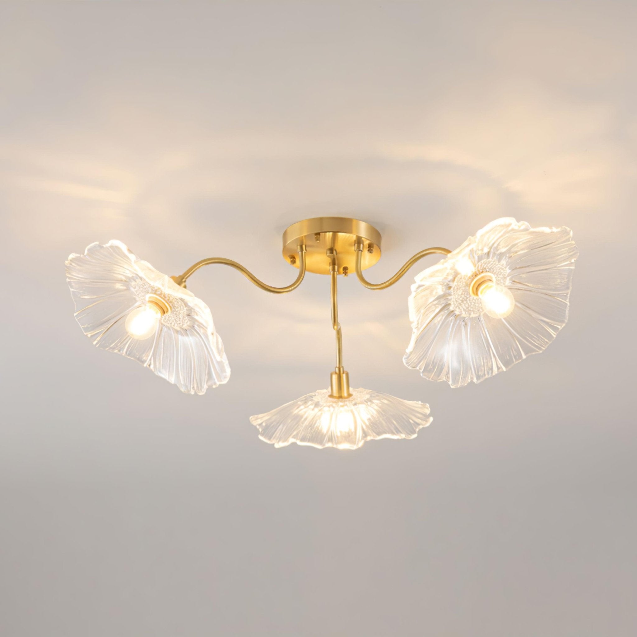 Lotus Leaf Glass Ceiling Lamp - Modern Handmade Glass Pendant Light for Living Room, Bedroom, Dining Room & Office Decor