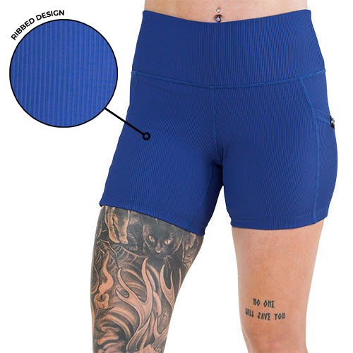 Men's Ribbed Navy Shorts - Comfortable Stretch Fit for Gym, Running & Casual Wear