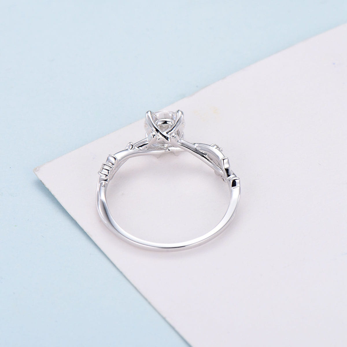 1CT Forever Moissanite Leaf Twig Engagement Ring - 14K White Gold Nature Inspired Branch Wedding Band for Women - Perfect for Bridal, Anniversary & Romantic Occasions