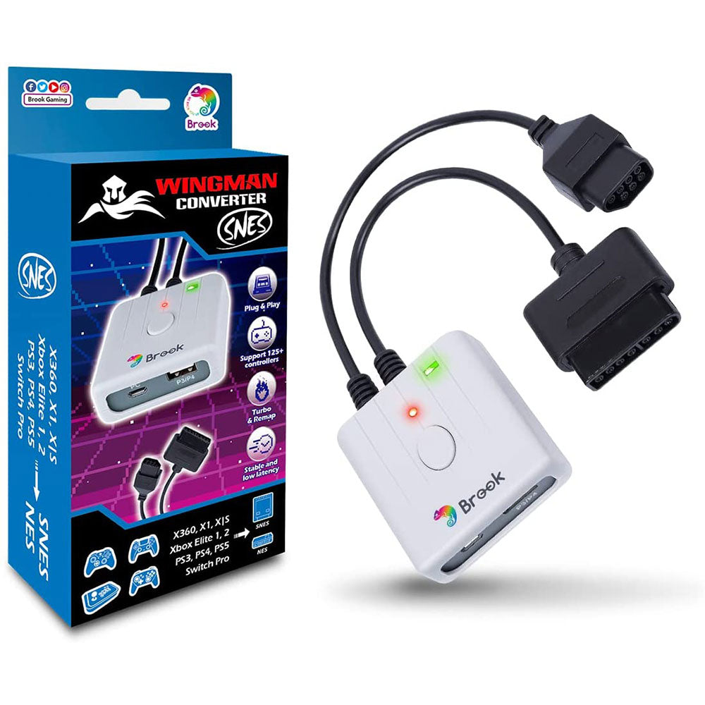 Brook Wingman SNES Converter - Play Classic SNES Games on Modern TVs & Consoles - Perfect for Retro Gaming Enthusiasts & Collectors