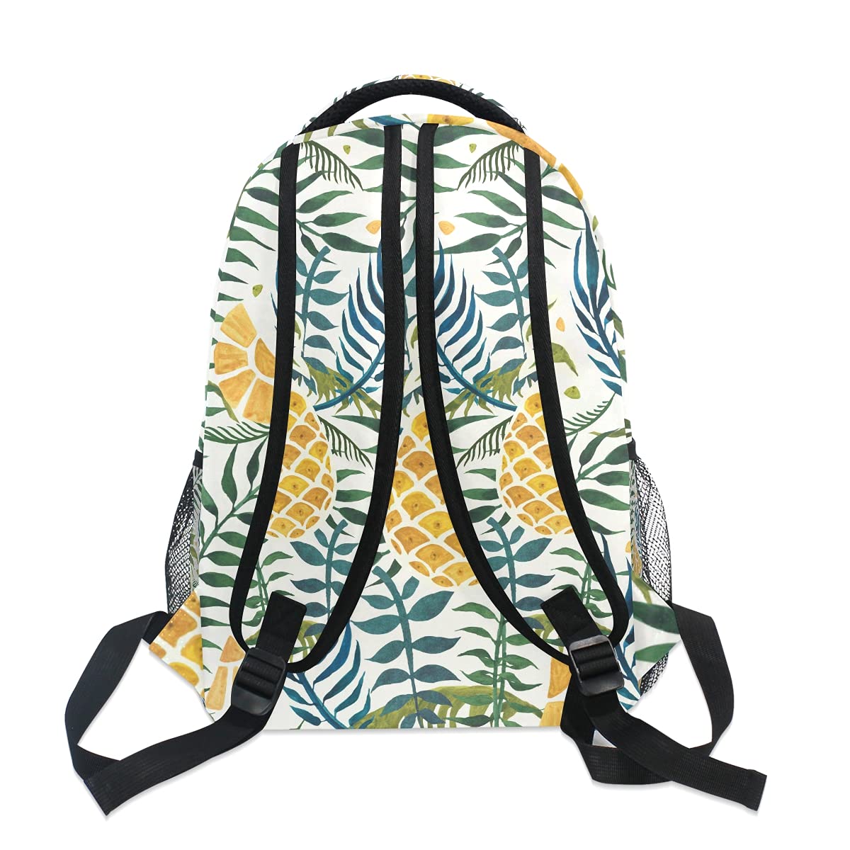 ALAZA Yellow Pineapple Green Leaves Backpack for Girls & Boys - Cute School Bookbag for Elementary Teens, Lightweight Laptop Daypack for Travel, College & Daily Use