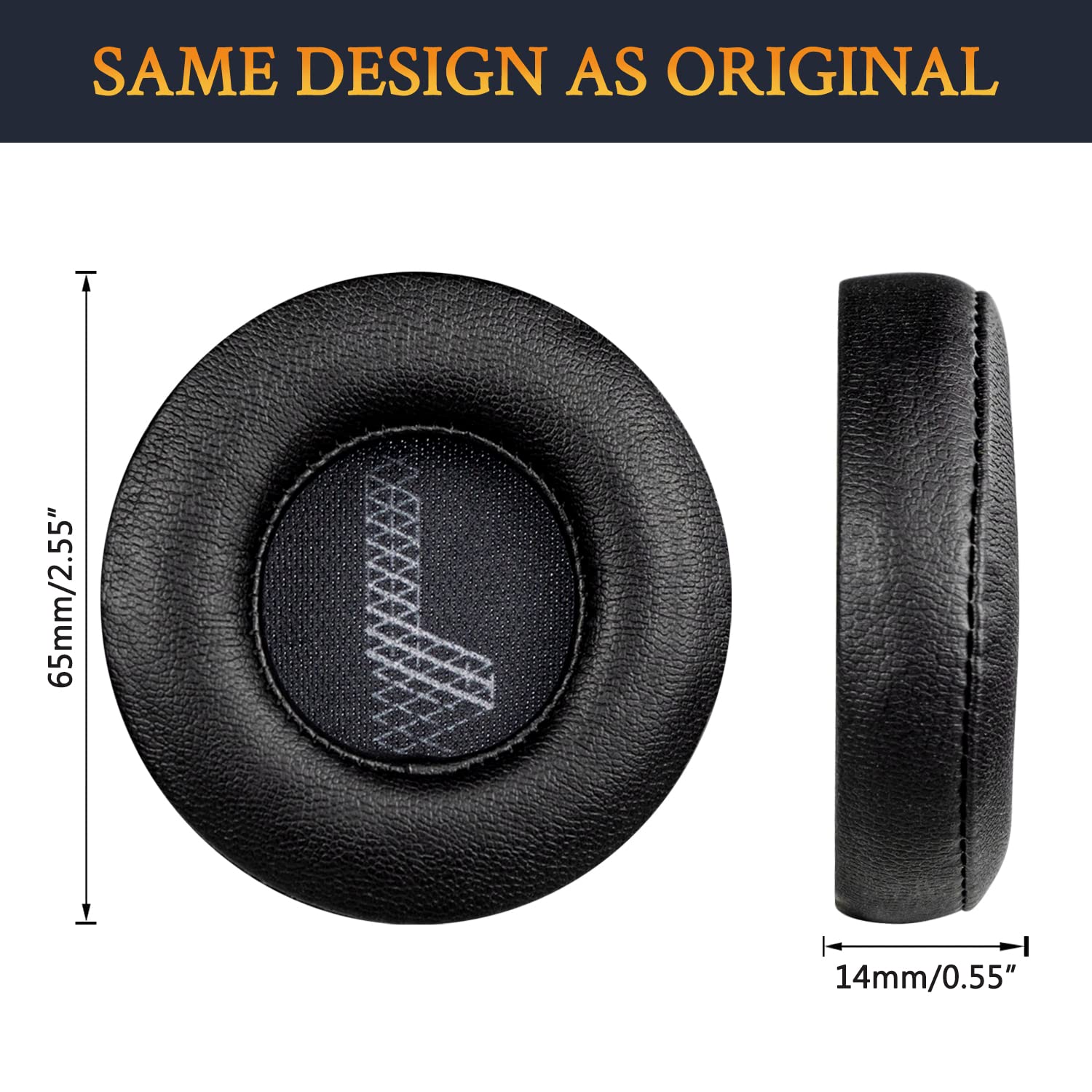 SOULWIT Replacement Ear Pads for JBL Live 460NC Wireless Headphones - Soft Protein Leather Earpad Cushions with Noise Isolation Foam (Black) - Perfect for Gaming, Travel & Office Use