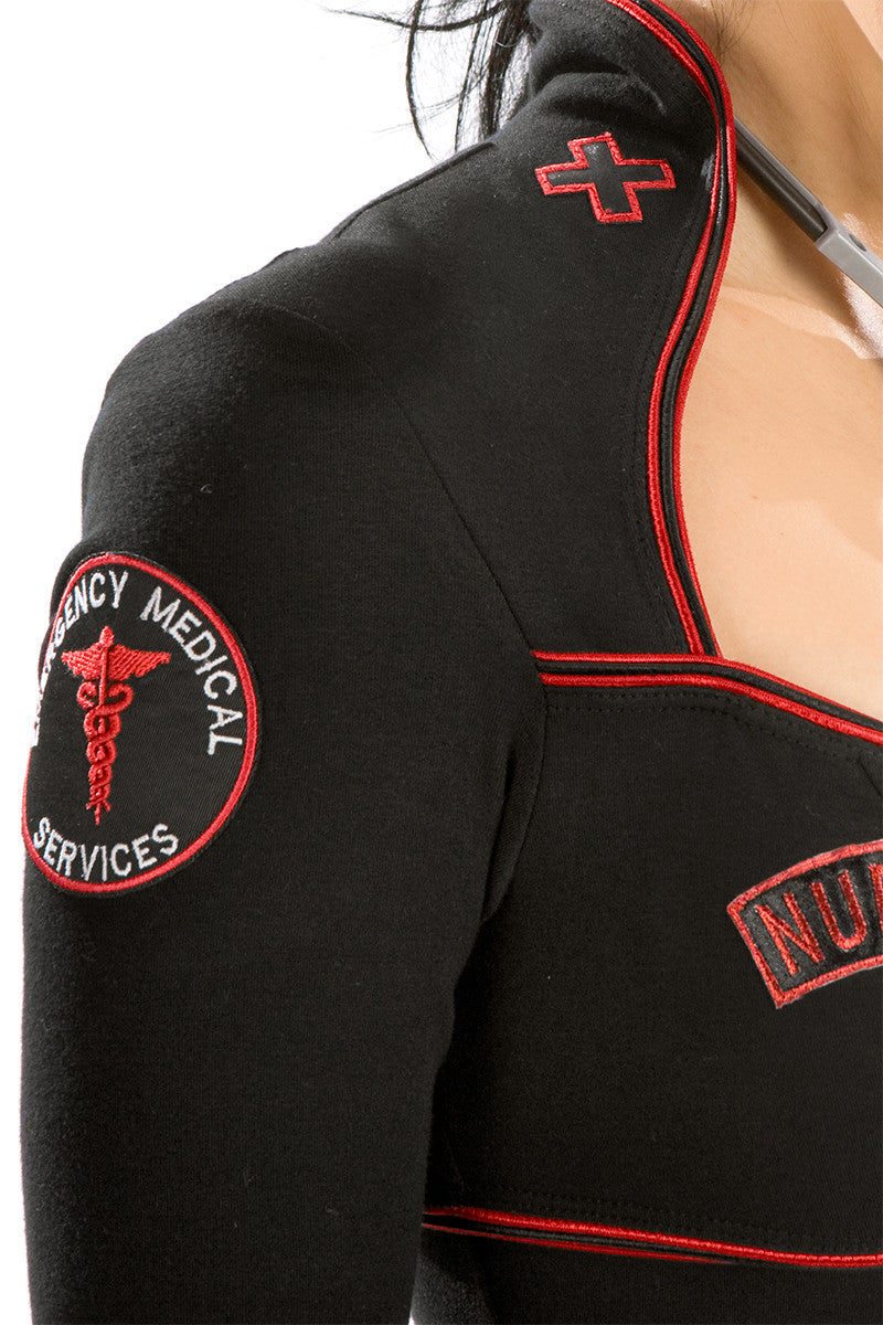Sexy Burlesque Nurse Costume Dress - Vintage Pin-Up Lingerie for Halloween, Cosplay & Boudoir Photography