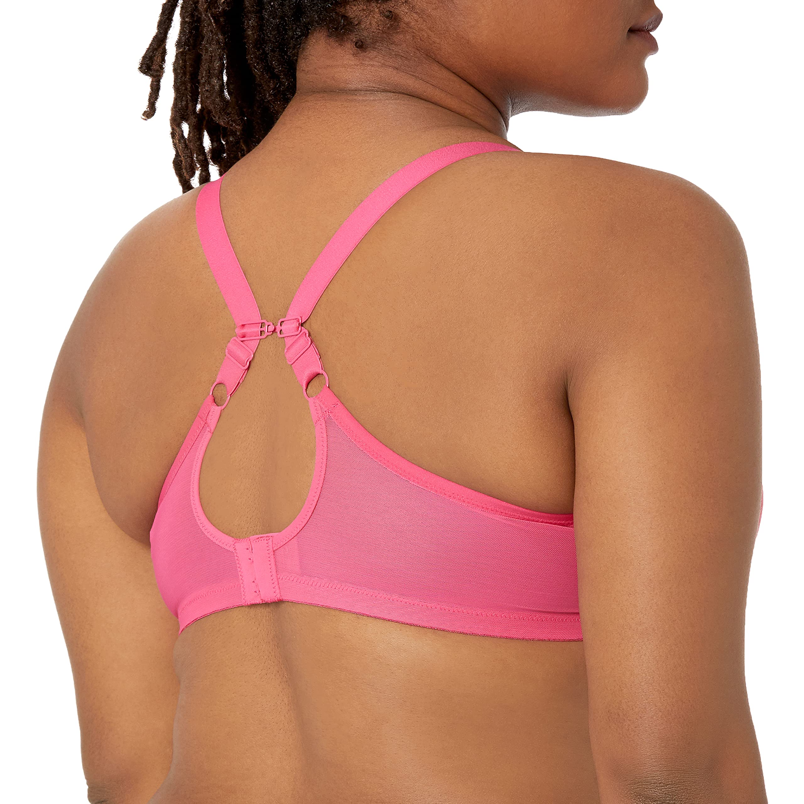 Elomi Women's Matilda Plunge Bra - DD+ Size, Sheer Mesh Cups with Side Support & Adjustable J-Hook for Racerback | Perfect for Everyday Comfort & Active Lifestyles