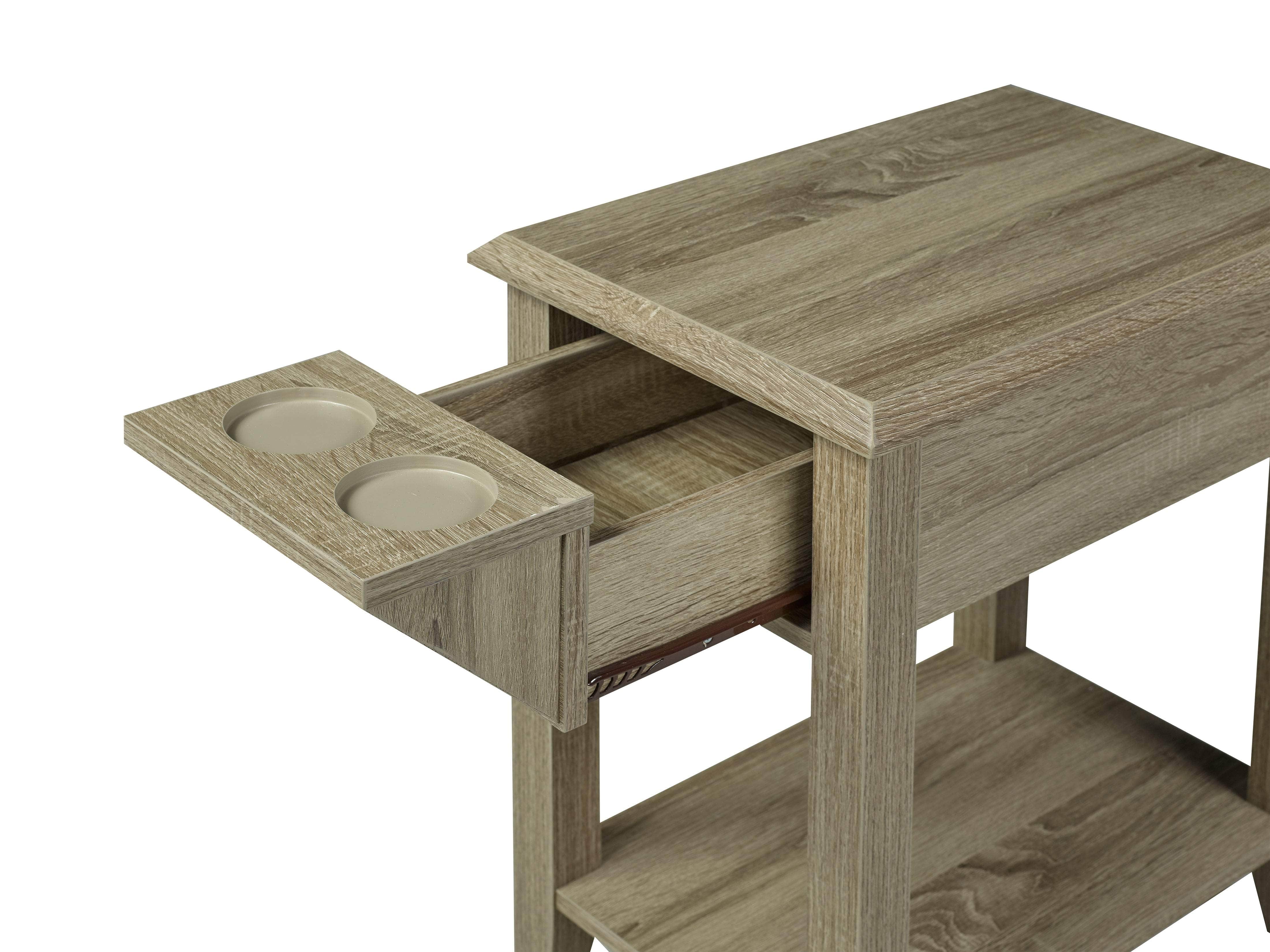 Stylish Telephone Stand with Storage Drawer & Cup Holders - 2 Color Options | Perfect for Home Office, Bedside Table & Living Room Organization