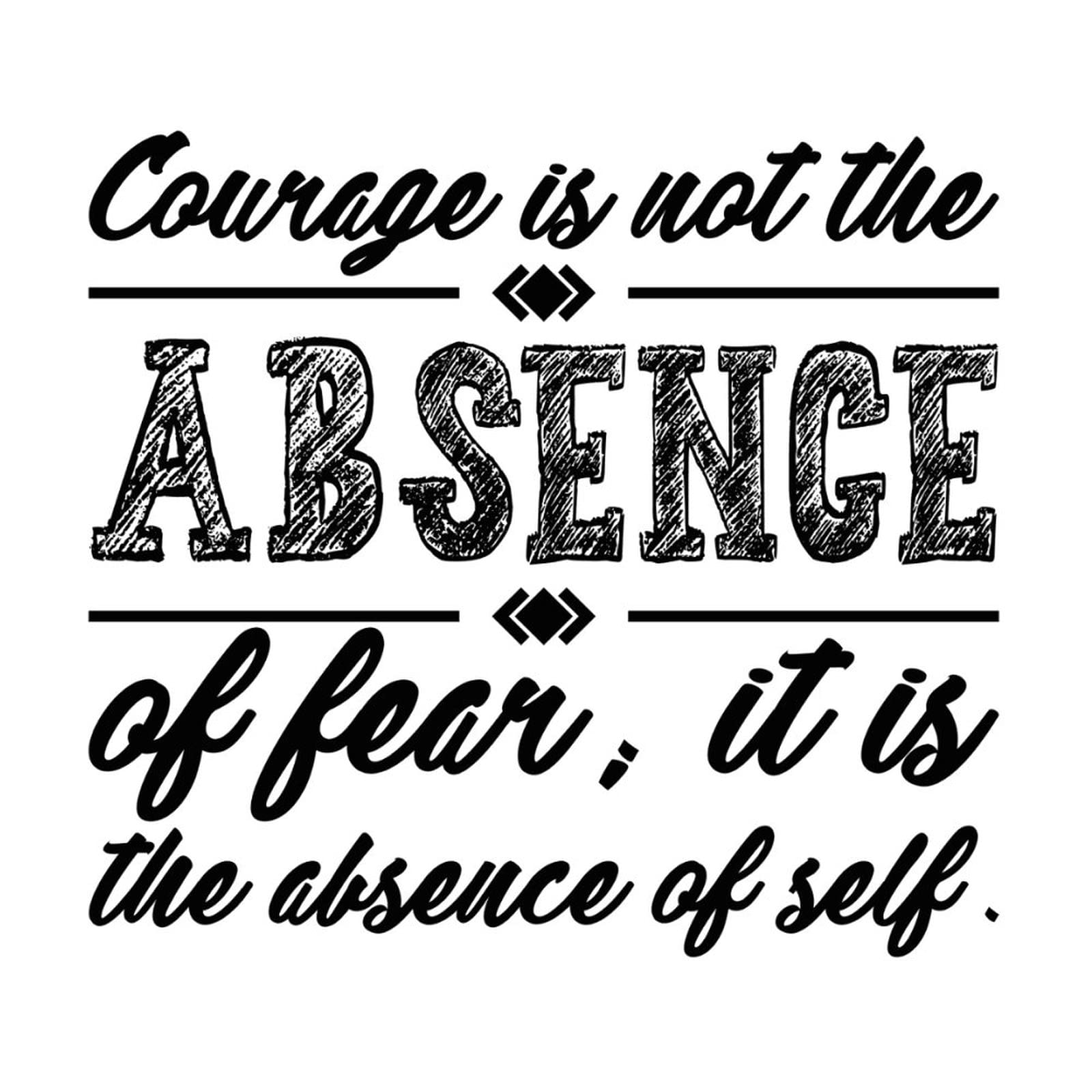 Courage is Not The Absence of Fear Vinyl Wall Quotes Stickers - Inspirational Home & Classroom Decor - Removable Wall Decals for Bedroom, Party, Doors & Office Motivation
