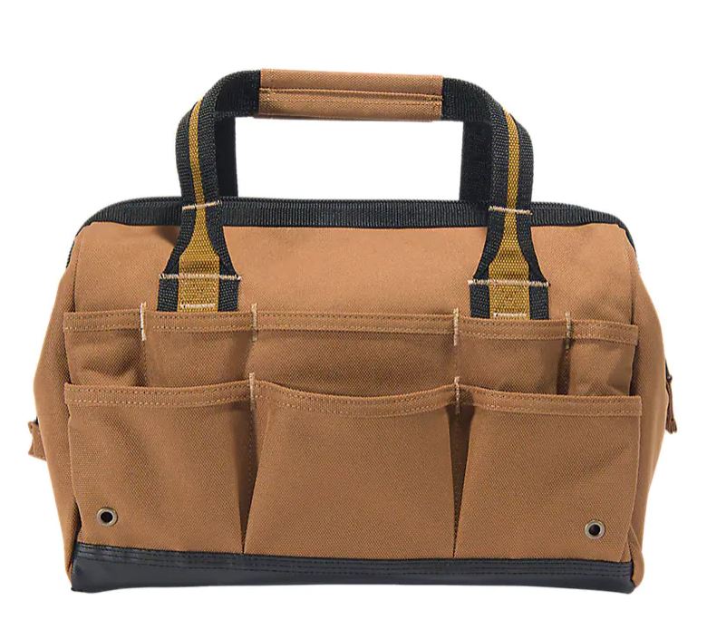 25-Pocket Heavy Duty Tool Bag with Reinforced Straps - Durable 14-Inch Organizer for Electricians, Plumbers & DIY Enthusiasts - Perfect for Construction Sites, Home Repairs & Workshop Organization