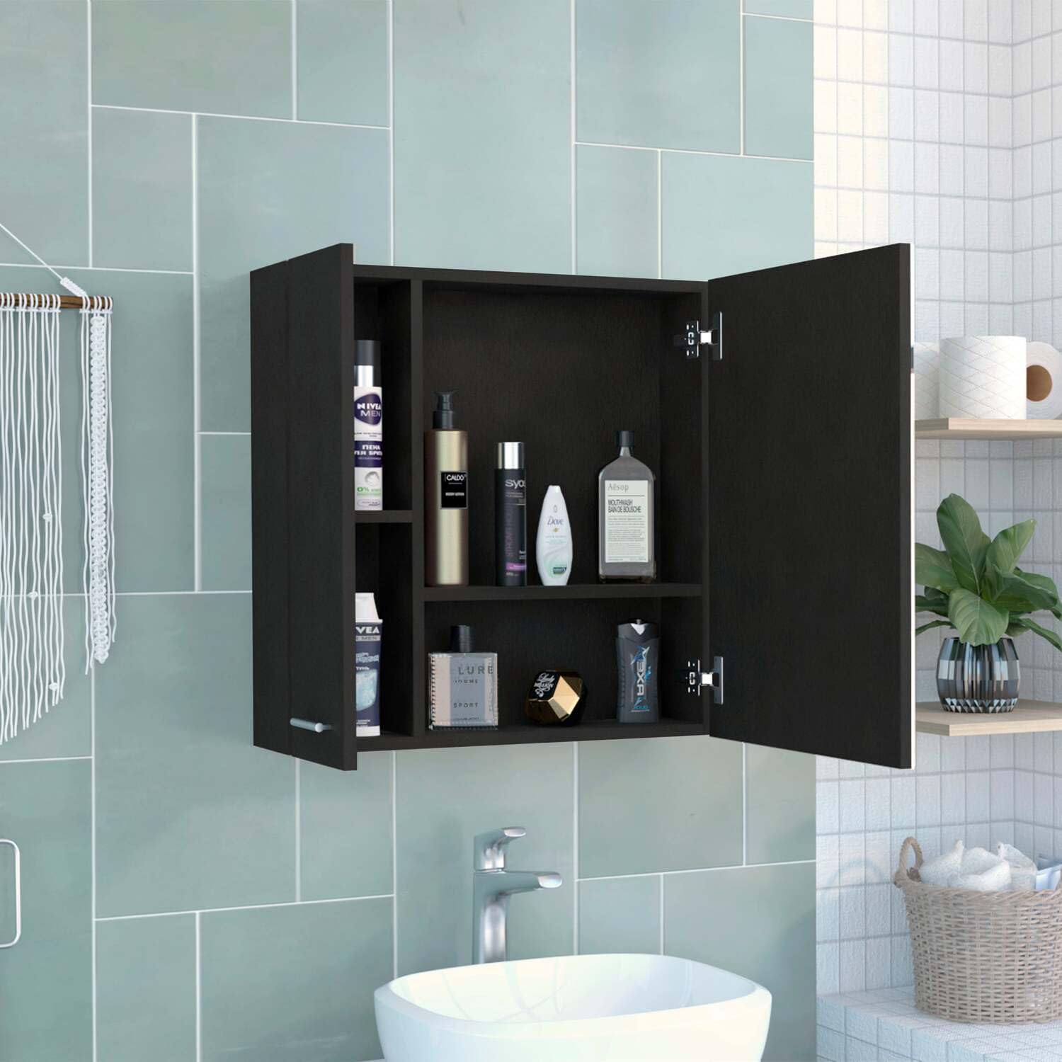 Black Harbor Medicine Cabinet with Mirror - 2 Door Bathroom Storage with 4 Adjustable Shelves for Toiletries & Essentials | Perfect for Bathroom, Vanity, and Powder Room Organization
