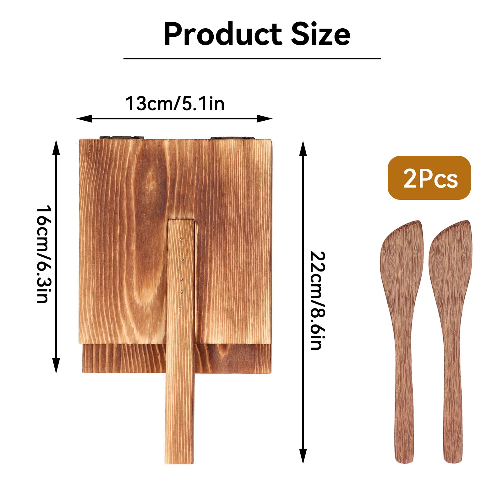 5-Inch Wooden Tortilla Press Maker - Handmade Roti & Quesadilla Maker for Mexican Cuisine | Perfect for Making Tortillas, Roti, Patacones & Dough Pressing at Home