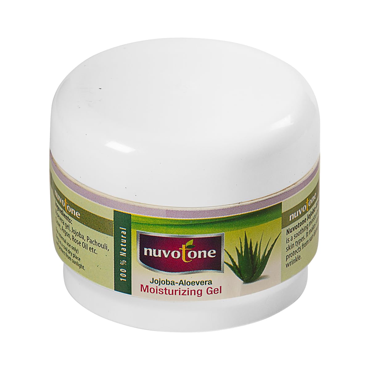 Nuvotone Jojoba & Aloe Vera Moisturizing Gel for Face - Hydrating Face Cream for Women & Men - Lightweight, Non-Greasy Formula (50g) | Perfect for Daily Skincare & Post-Sun Care