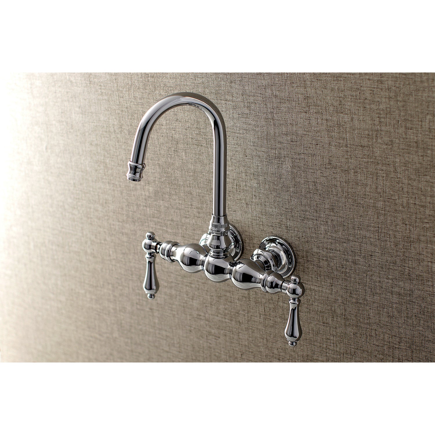 Vintage Style Two-Handle Wall Mount Clawfoot Tub Faucet with 2 Holes - Polished Chrome Finish for Bathroom & Luxury Clawfoot Bathtub