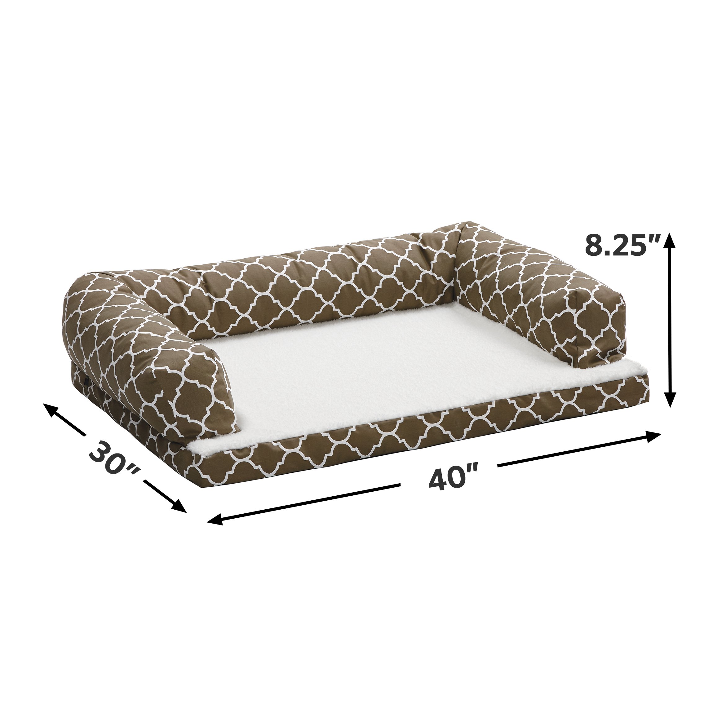 Midwest Homes for Pets BS3040T-FBR Quiet Time Teflon Orthopedic Sofa Dog Bed - Large 30