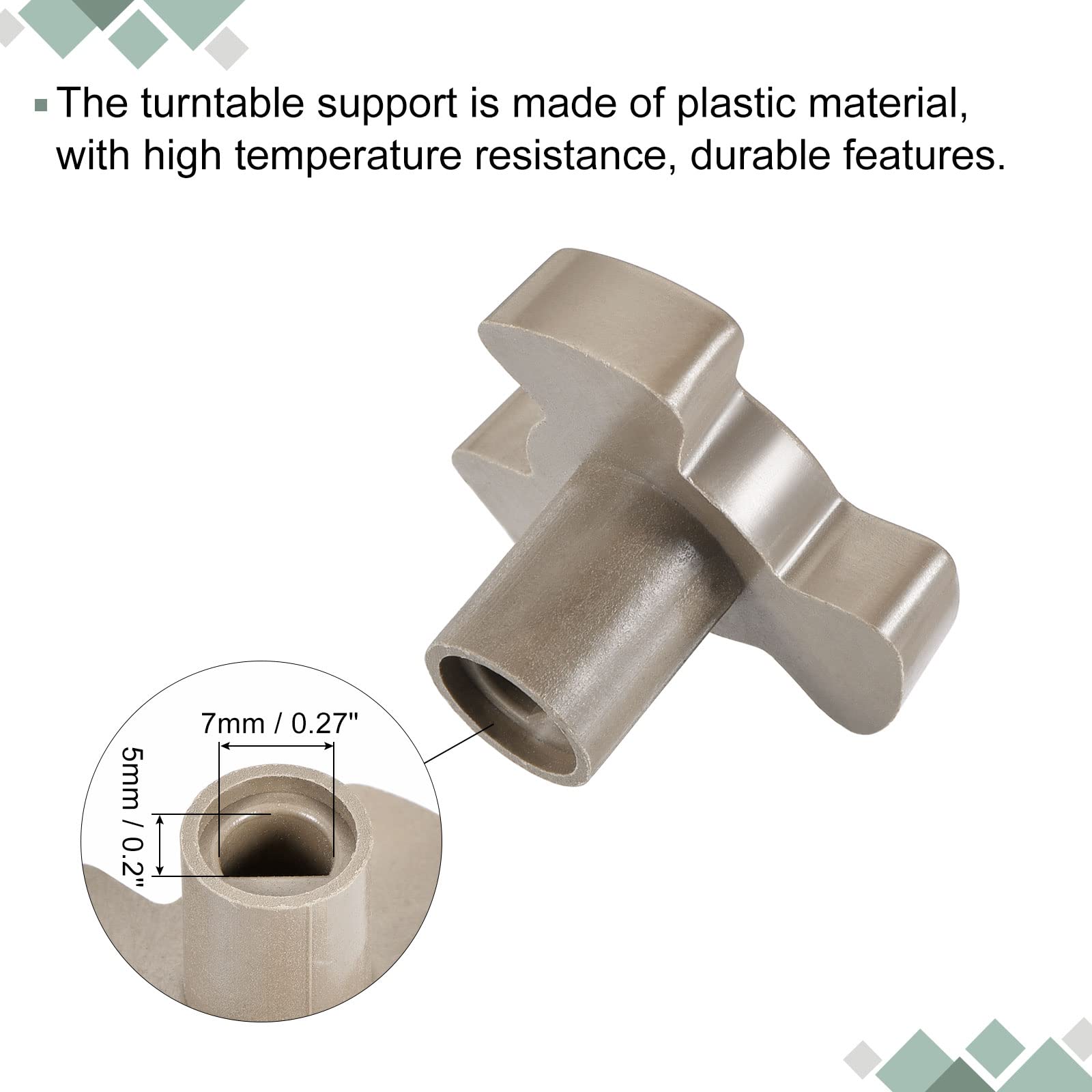 MECCANIXITY Microwave Oven Turntable Roller Support Coupler Shaft Replacement - 5mm x 7mm (2 Pack) - Compatible with Most Microwave Brands - Perfect for Broken or Worn Out Turntable Parts