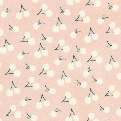 Robert Kaufman RK22331287 Pink Cherries Fabric - Premium Cotton Quilting Material for DIY Crafts, Home Decor & Sewing Projects