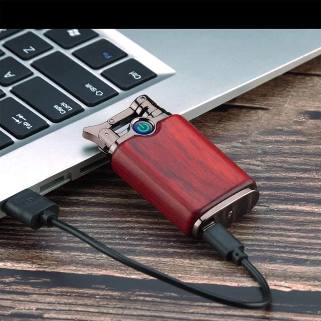 Rechargeable Windproof Plasma Lighter for Cigarettes & Cigars - Red Sandalwood Bronze